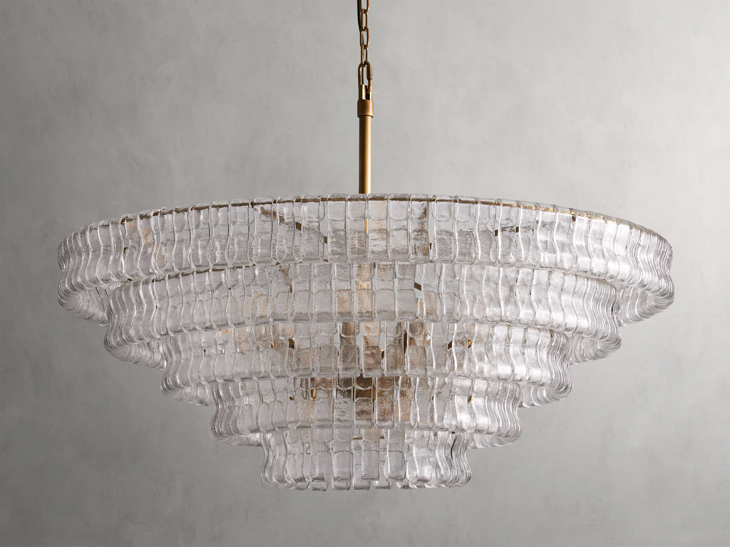 Black Glass Round chandelier - Kora Court for dining room view 12