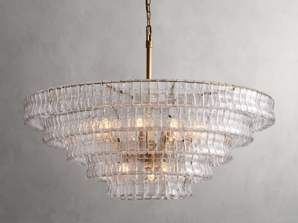 Black Glass Round chandelier - Kora Court for dining room view 27