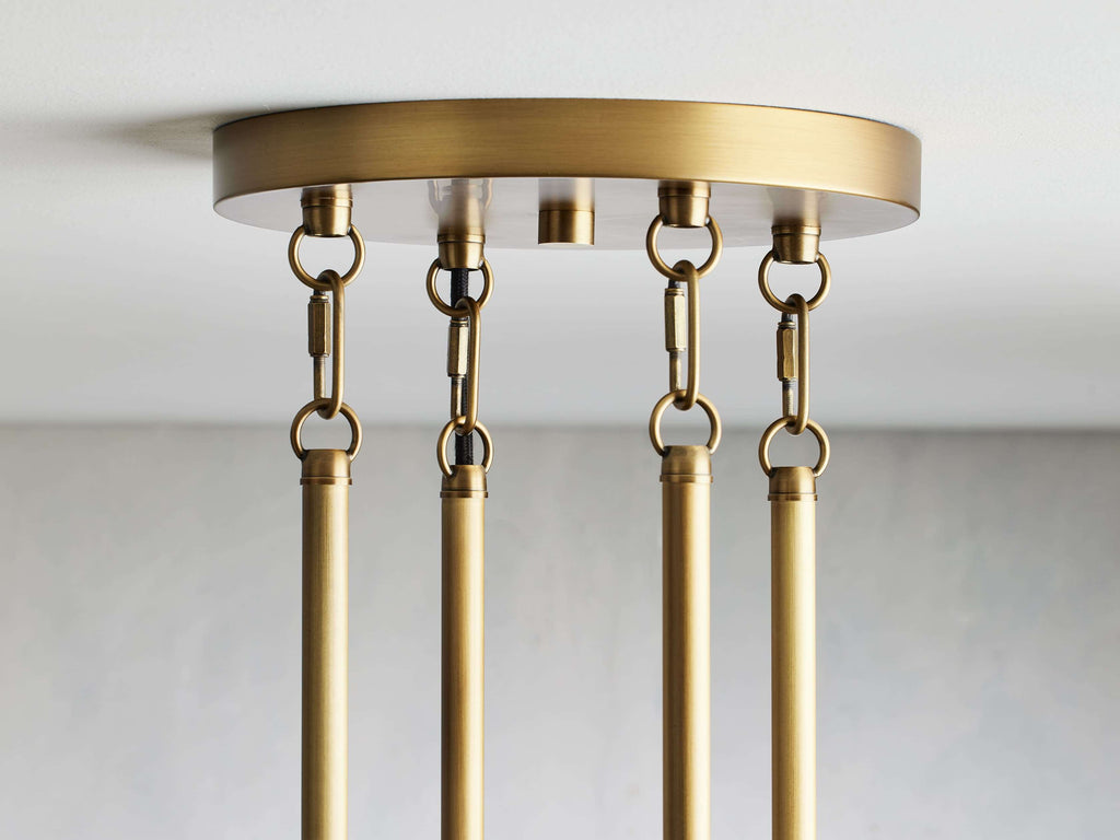 Polished Nickel Glass Round chandelier - Tessa Wisp for dining room view 7