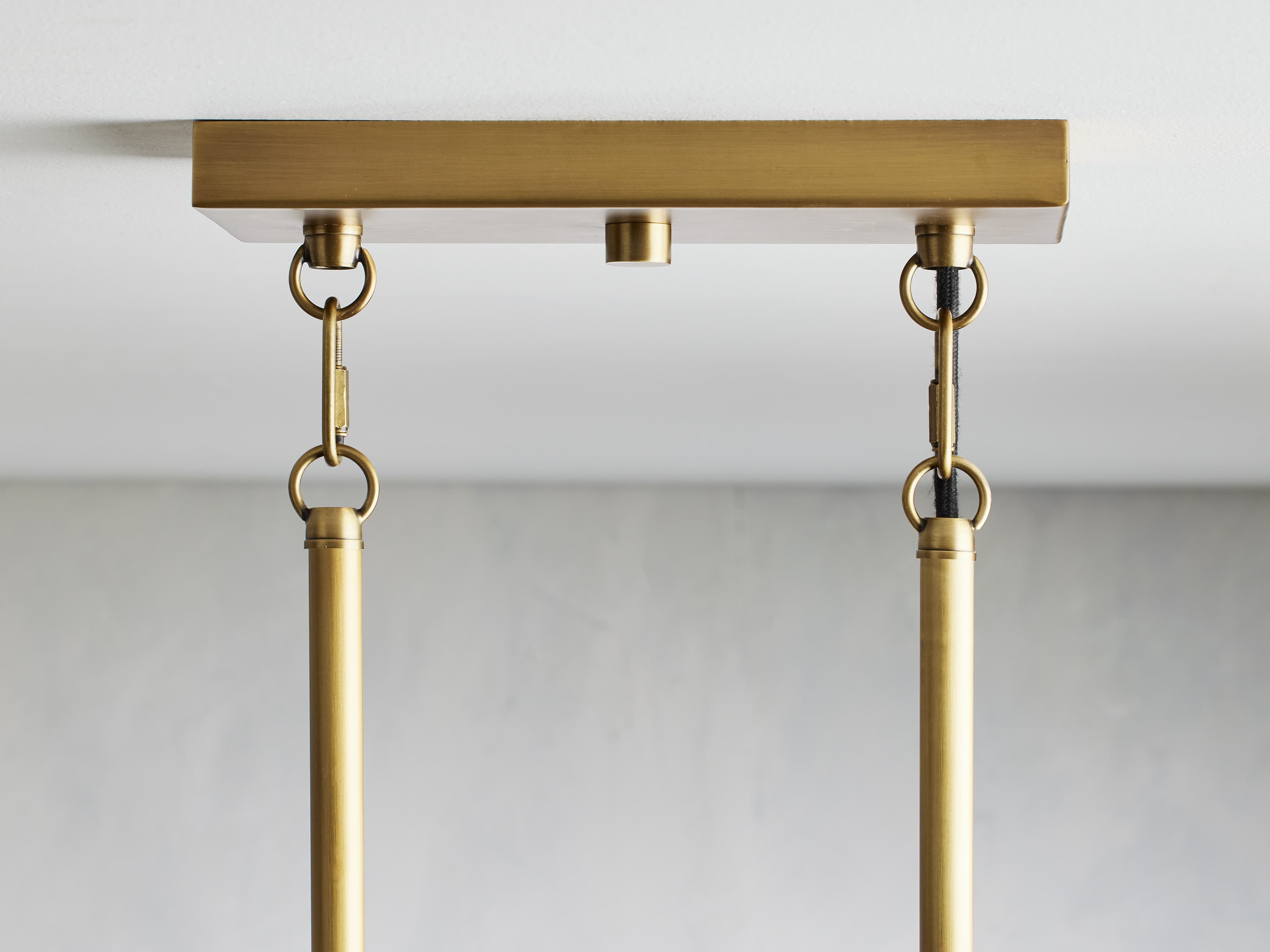 Black Glass Linear chandelier - Kaia Court for dining room view 20