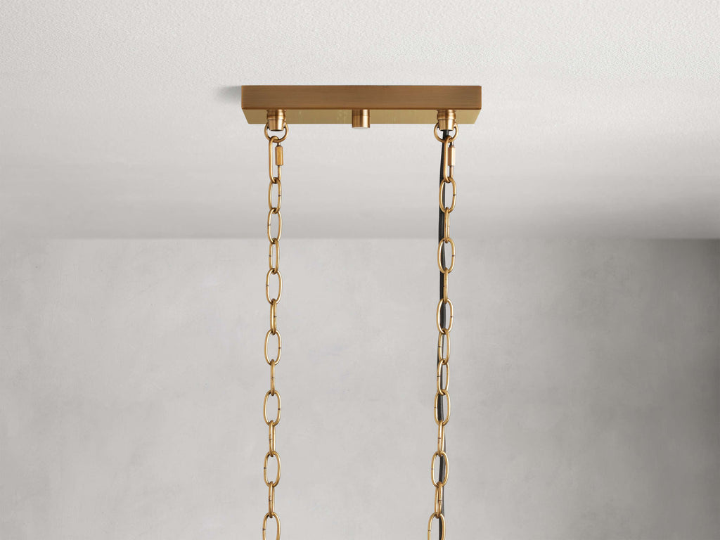 Black Glass Linear chandelier - Kaia Court for dining room view 21