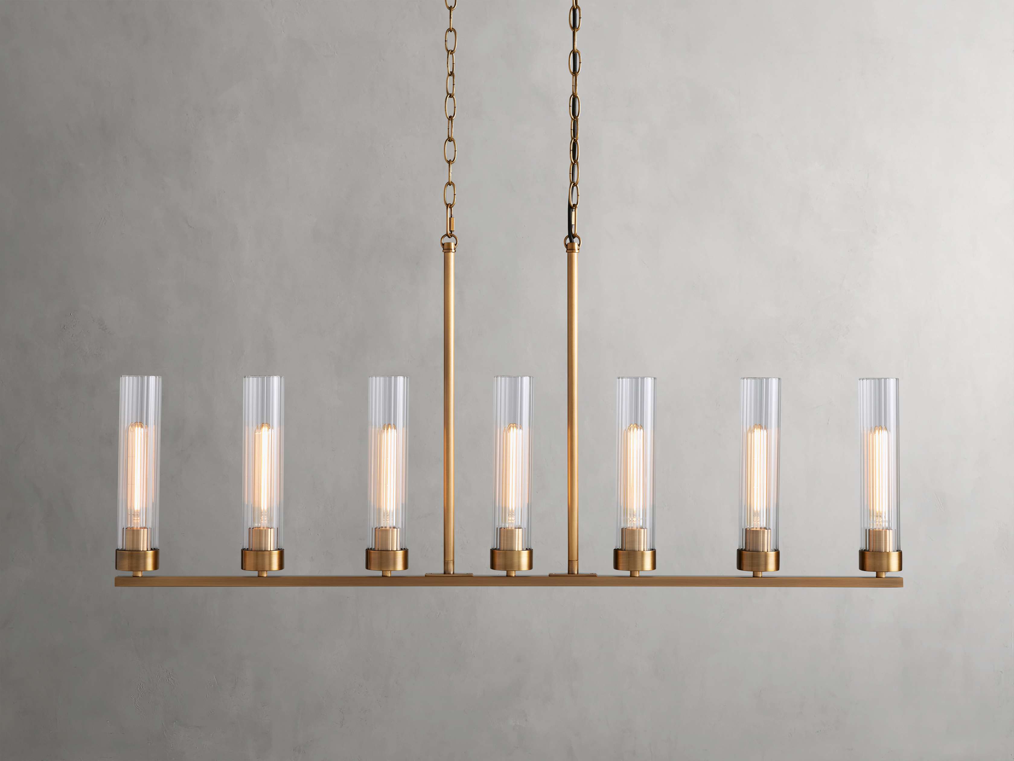 Black Glass Linear chandelier - Kaia Court for dining room view 45