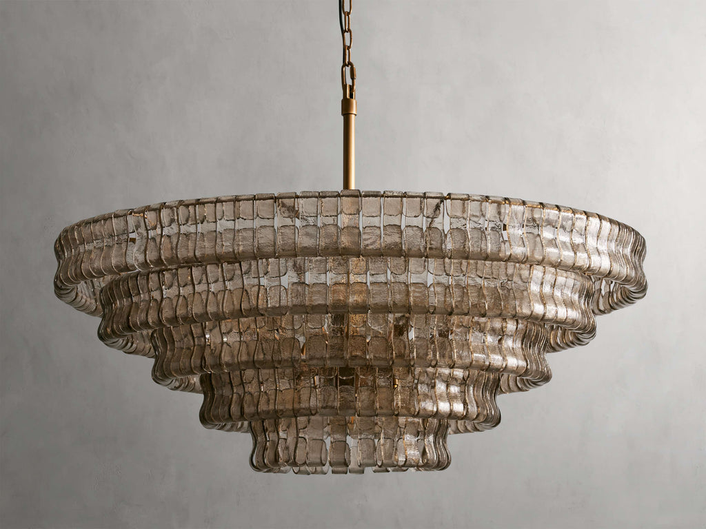 Black Glass Round chandelier - Kora Court for dining room view 5