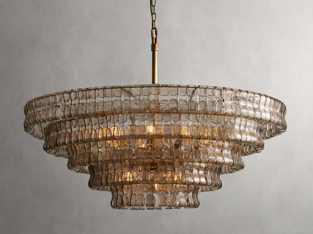Black Glass Round chandelier - Kora Court for dining room view 11