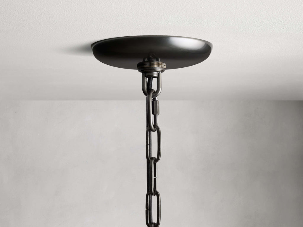 Black Glass Round chandelier - Kora Court for dining room view 26