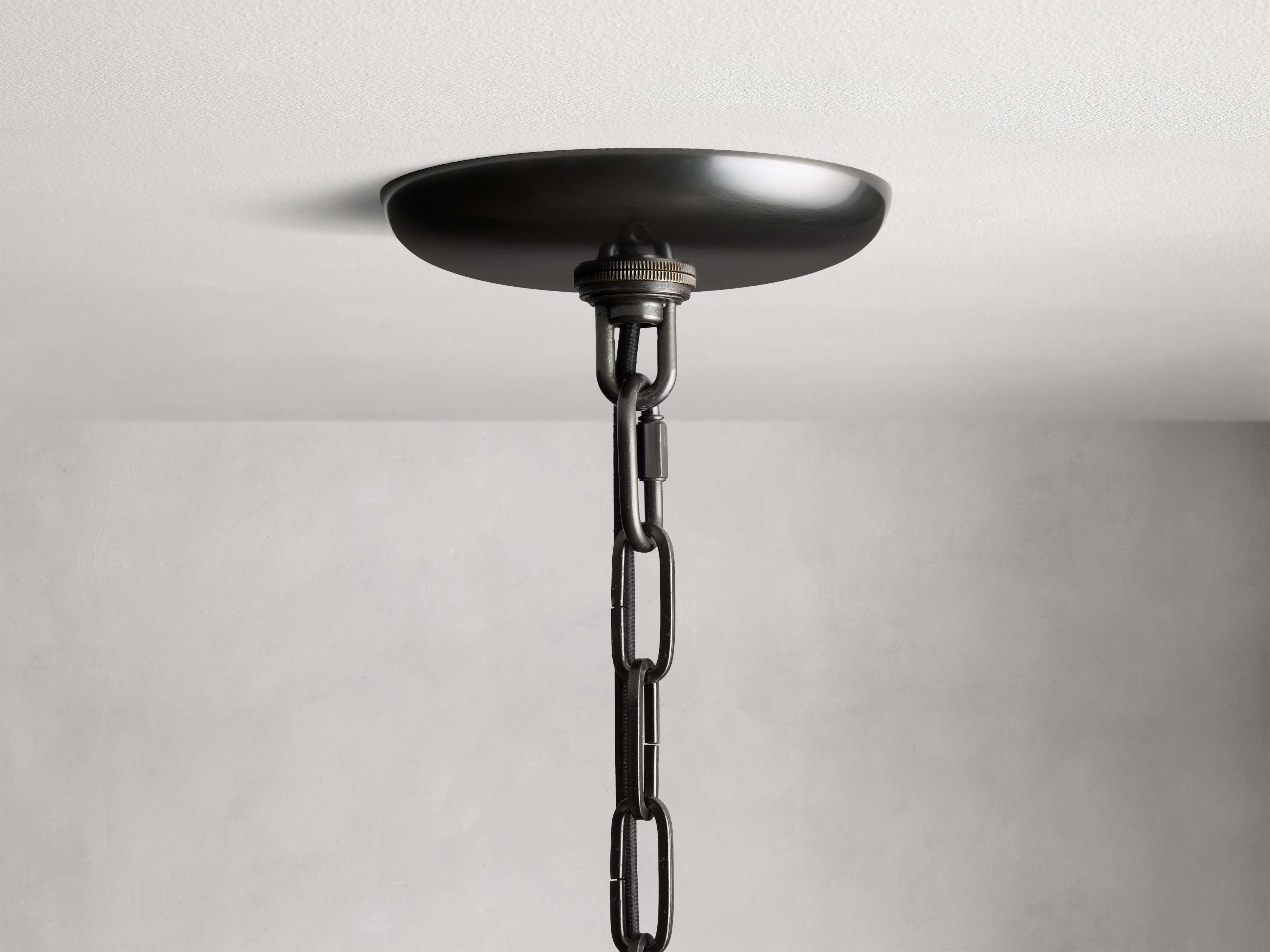 Black Glass Round chandelier - Kora Court for dining room view 26