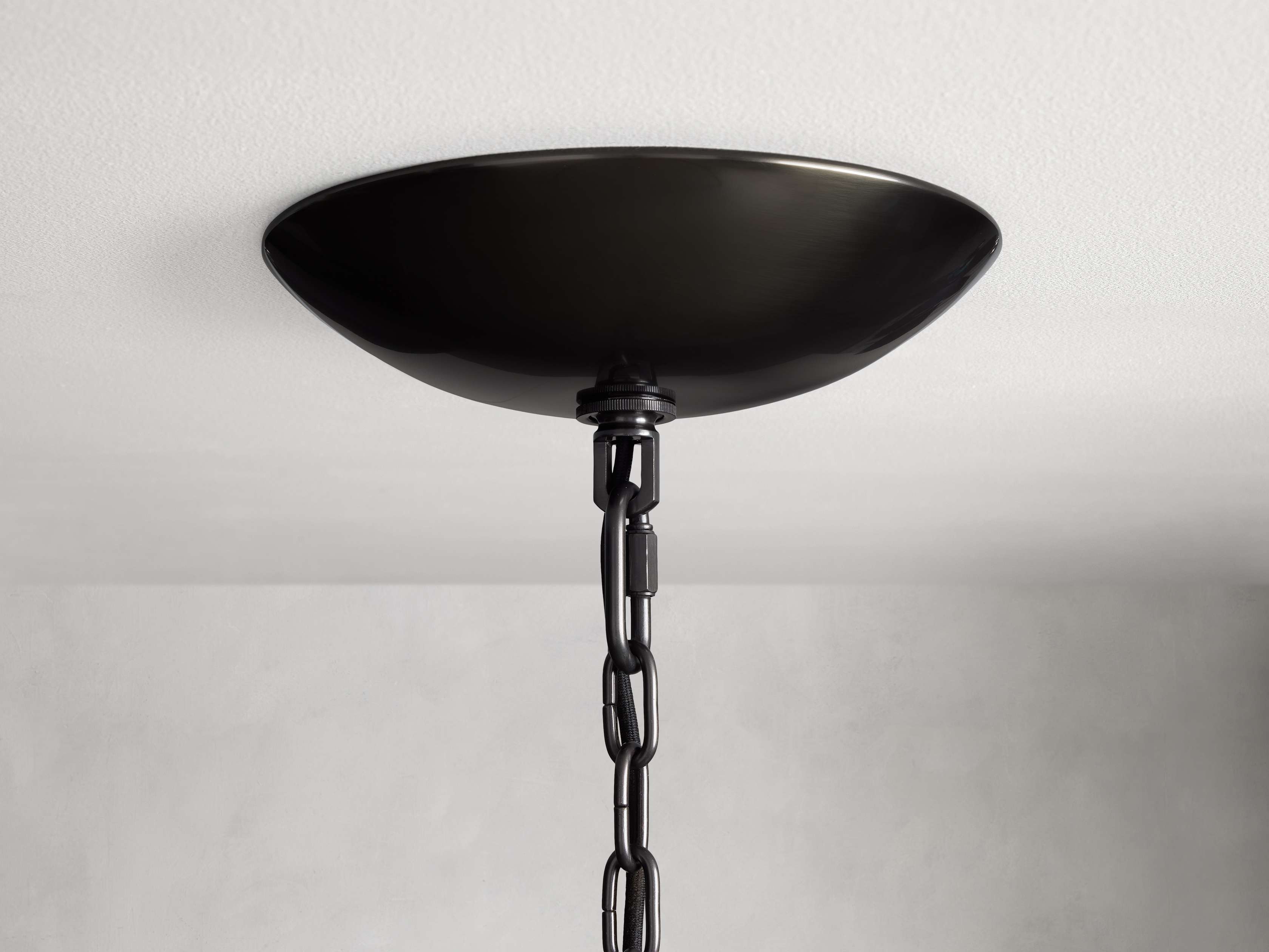 Black Glass Round chandelier - Kora Court for dining room view 20
