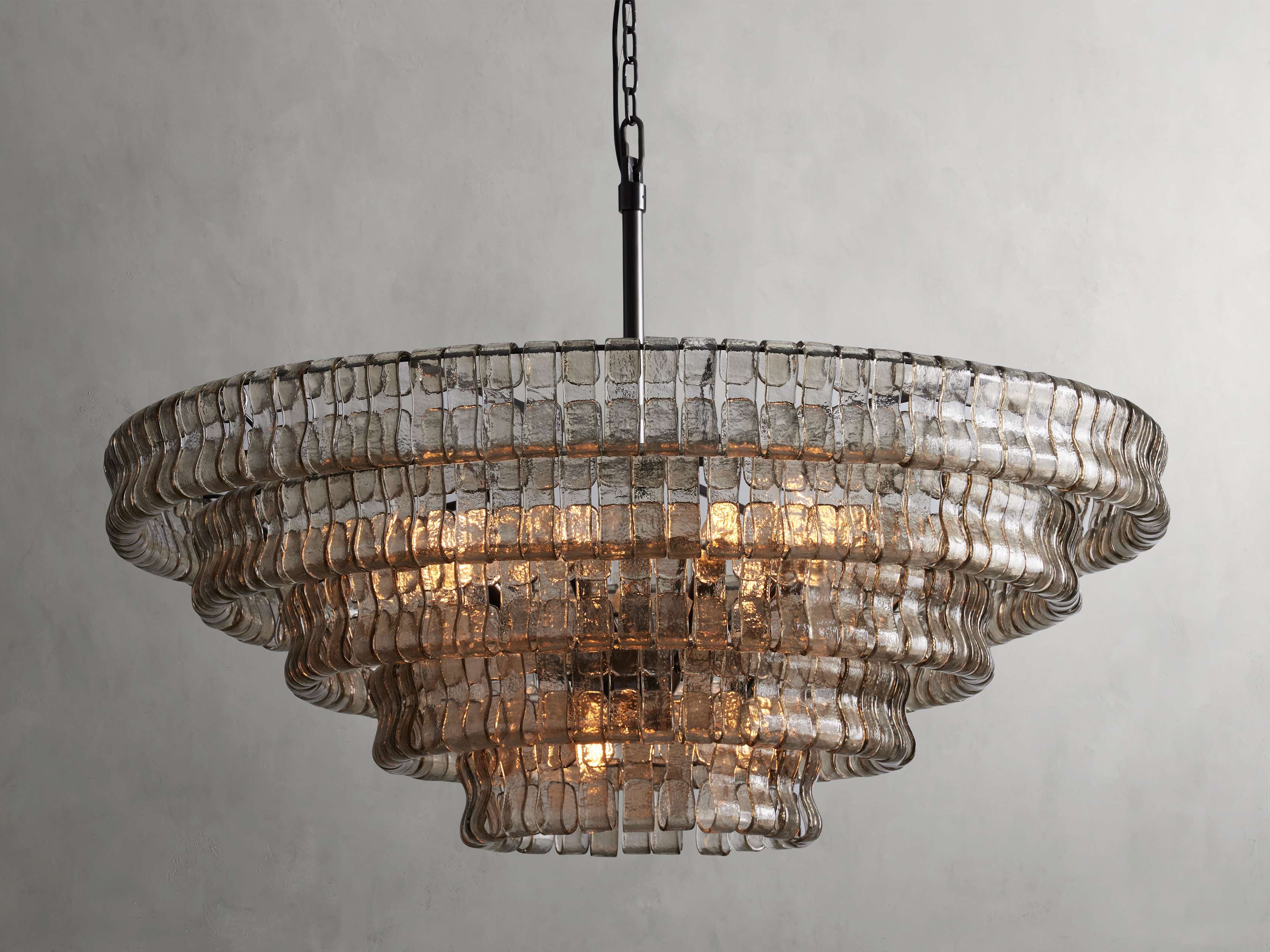 Black Glass Round chandelier - Kora Court for dining room view 29