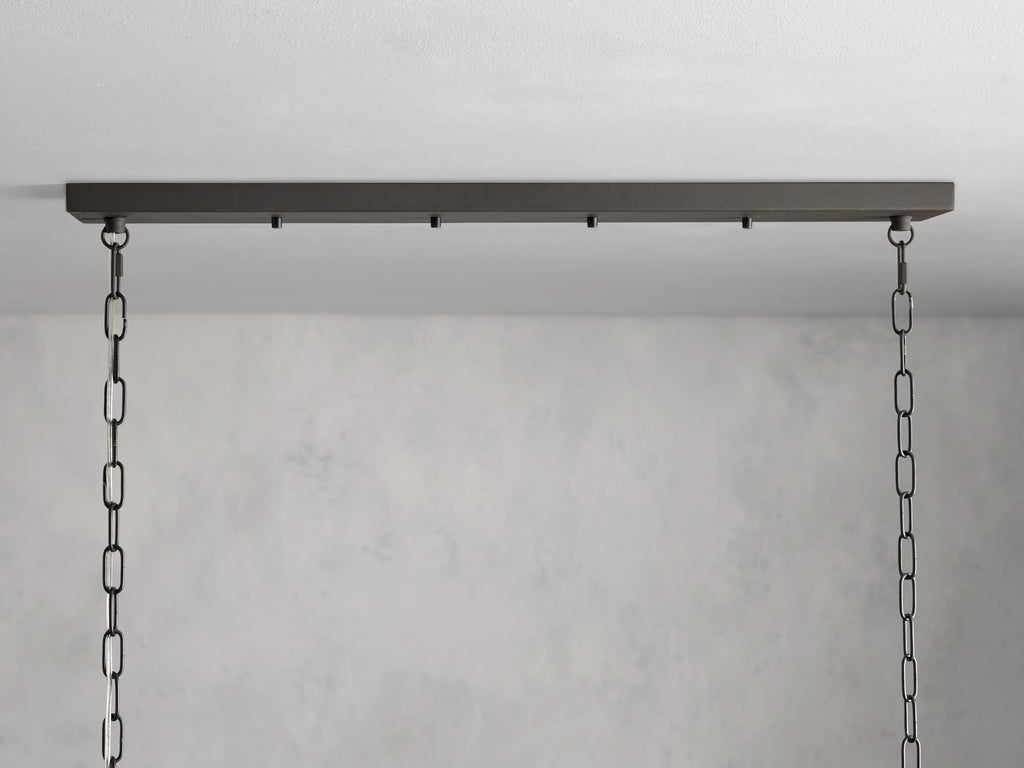 Black Glass Linear chandelier - Kaia Court for dining room view 28