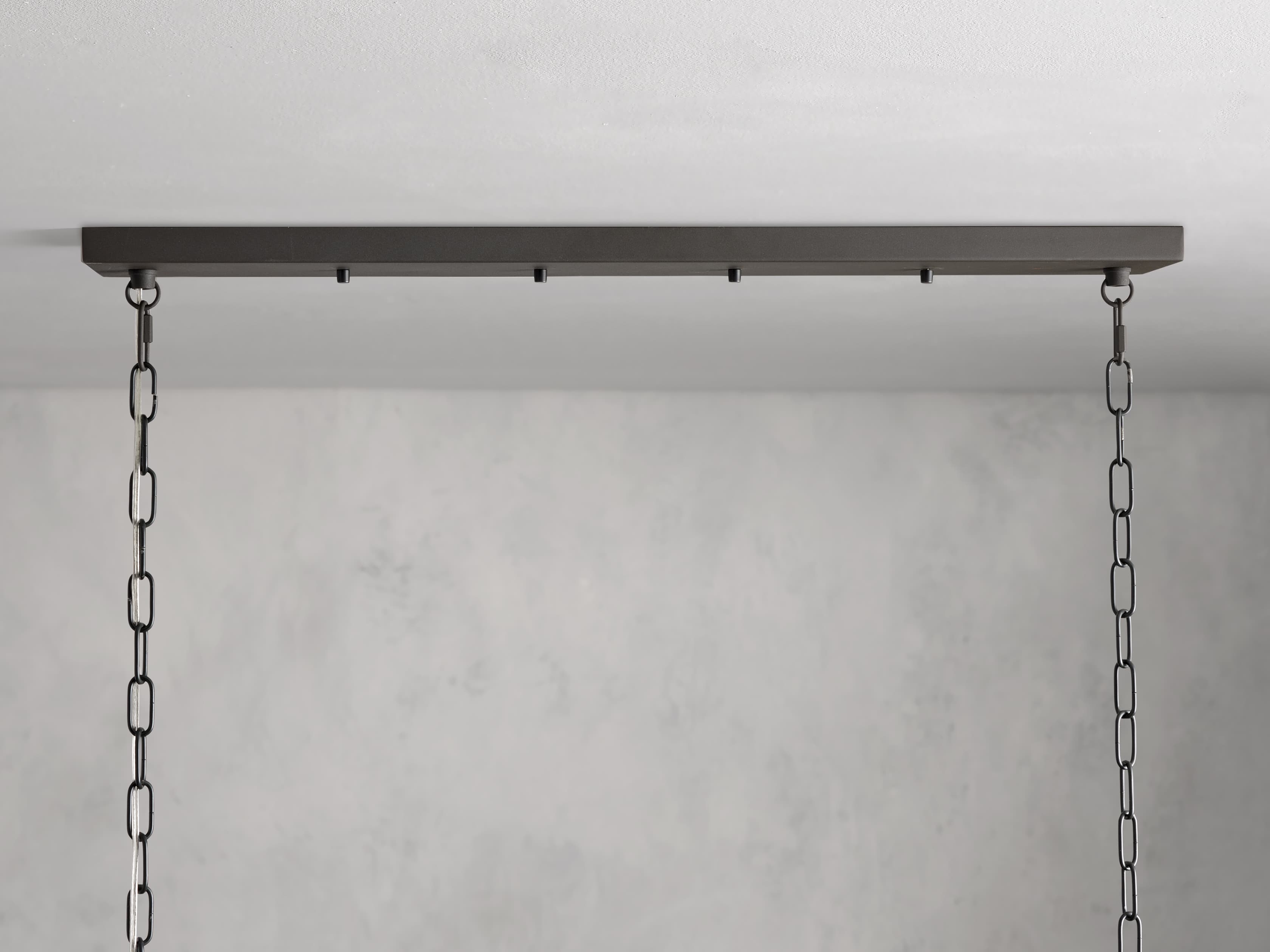 Black Glass Linear chandelier - Kaia Court for dining room view 28