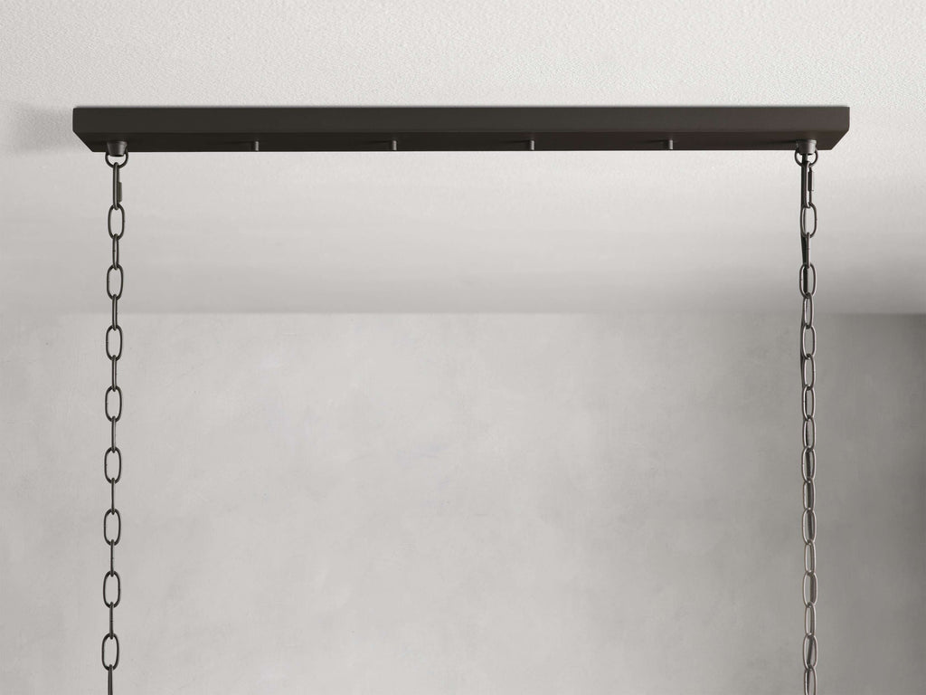 Black Glass Linear chandelier - Kaia Court for dining room view 29