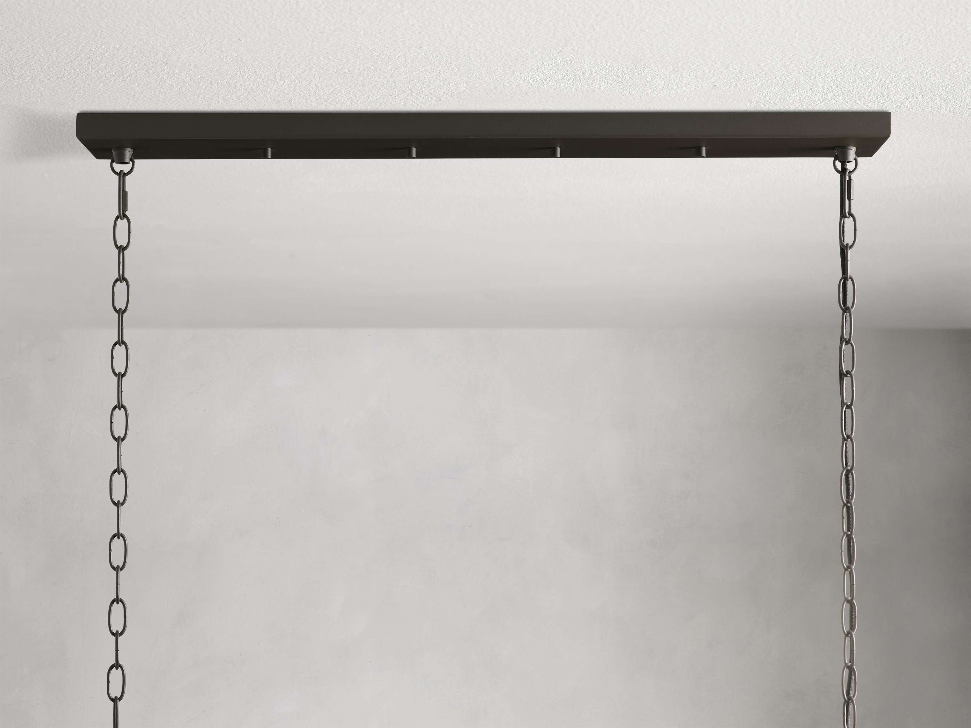 Black Glass Linear chandelier - Kaia Court for dining room view 29