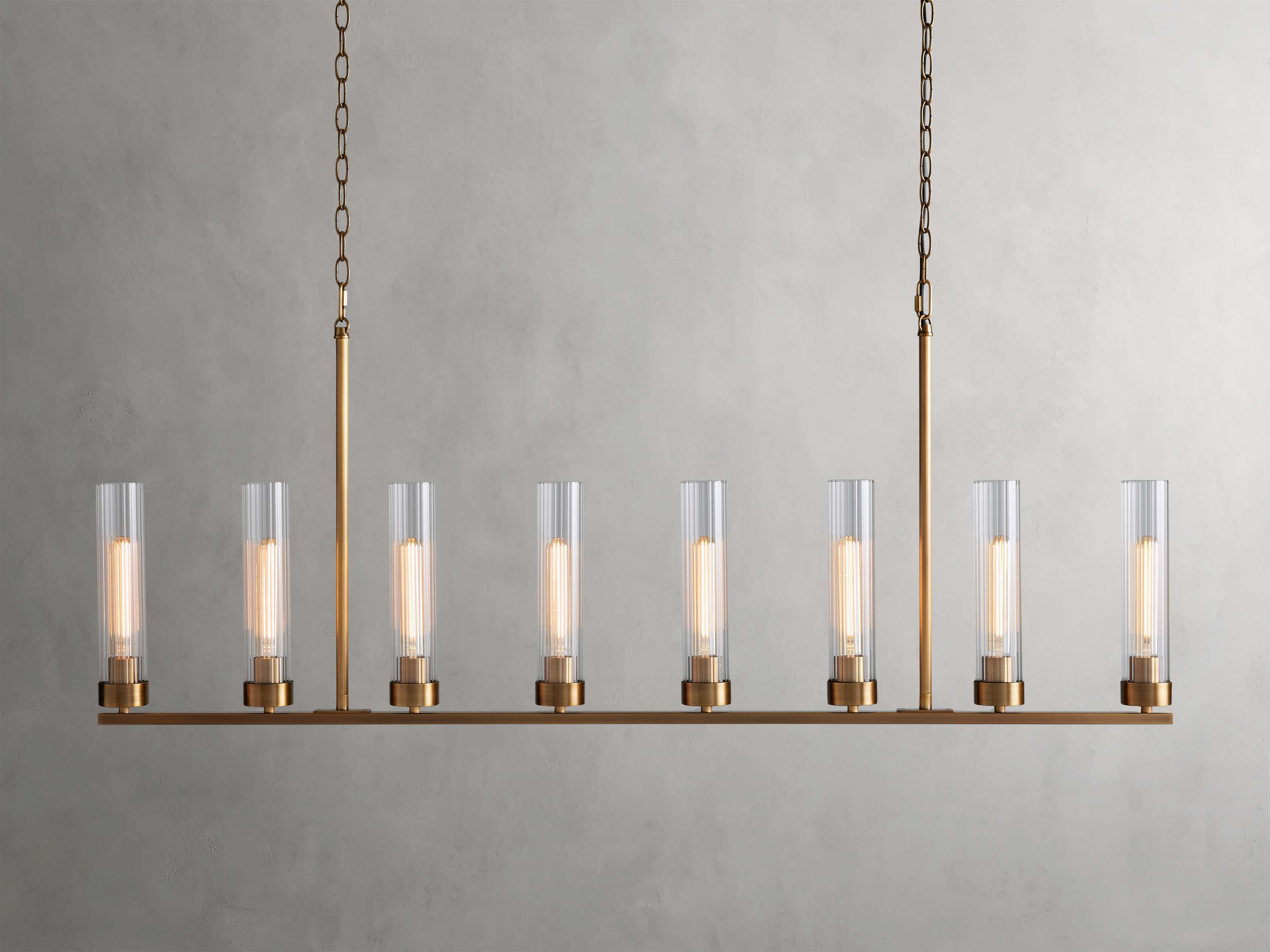Black Glass Linear chandelier - Kaia Court for dining room view 16