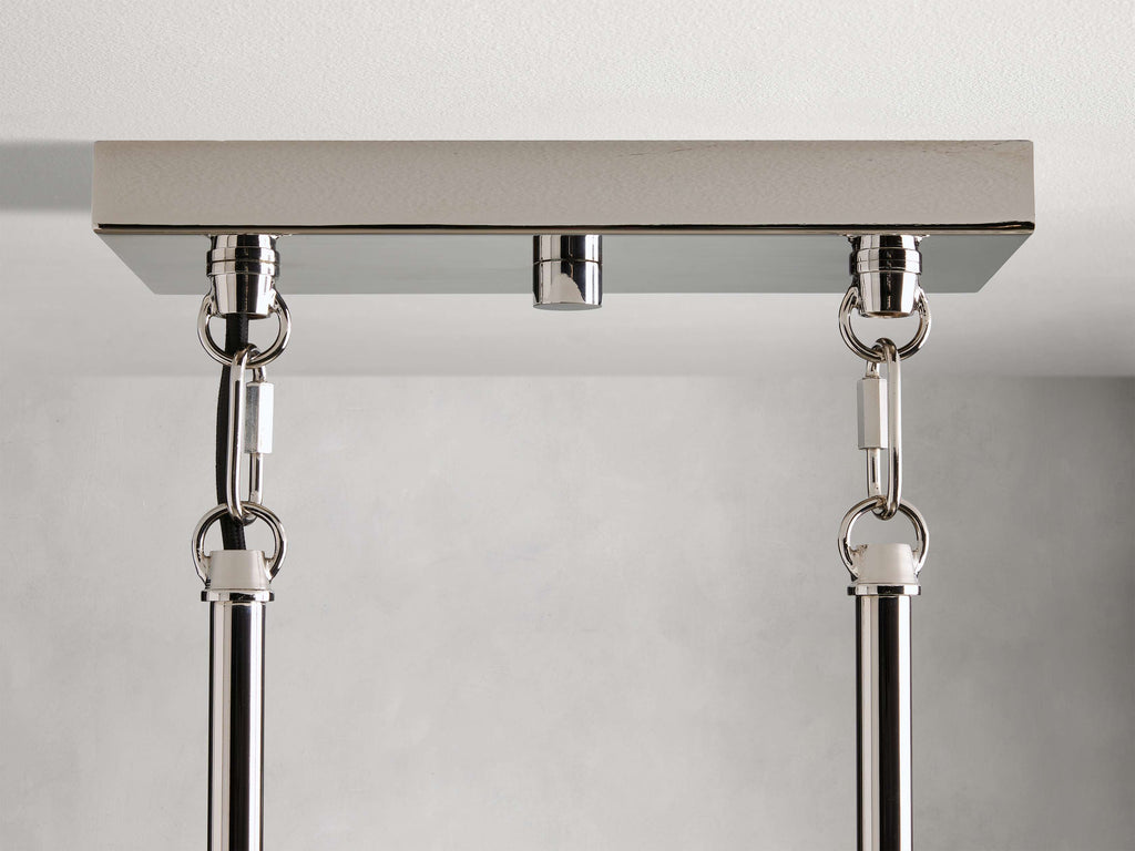Black Glass Linear chandelier - Kaia Court for dining room view 8