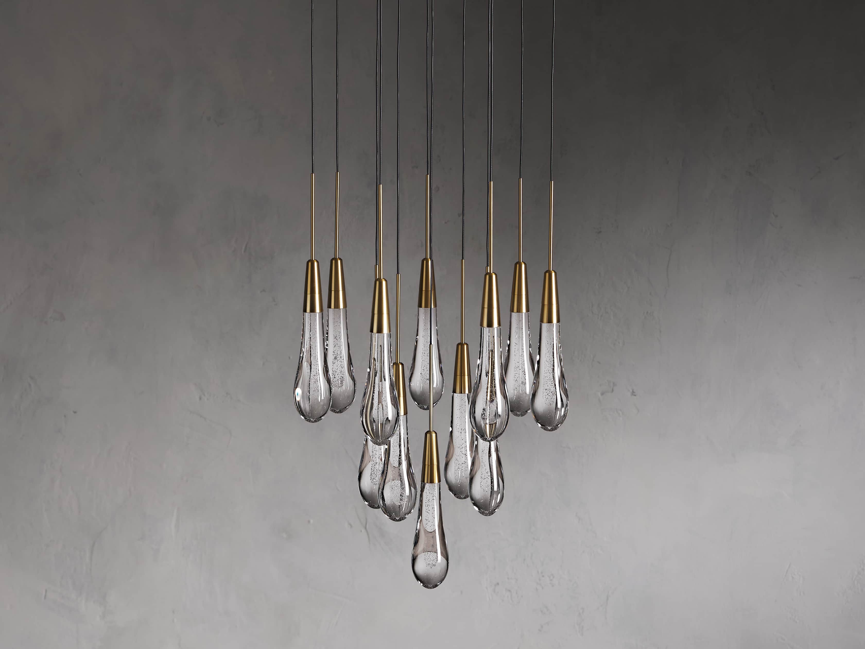 Black Glass Round chandelier - Eden Court for dining room view 8
