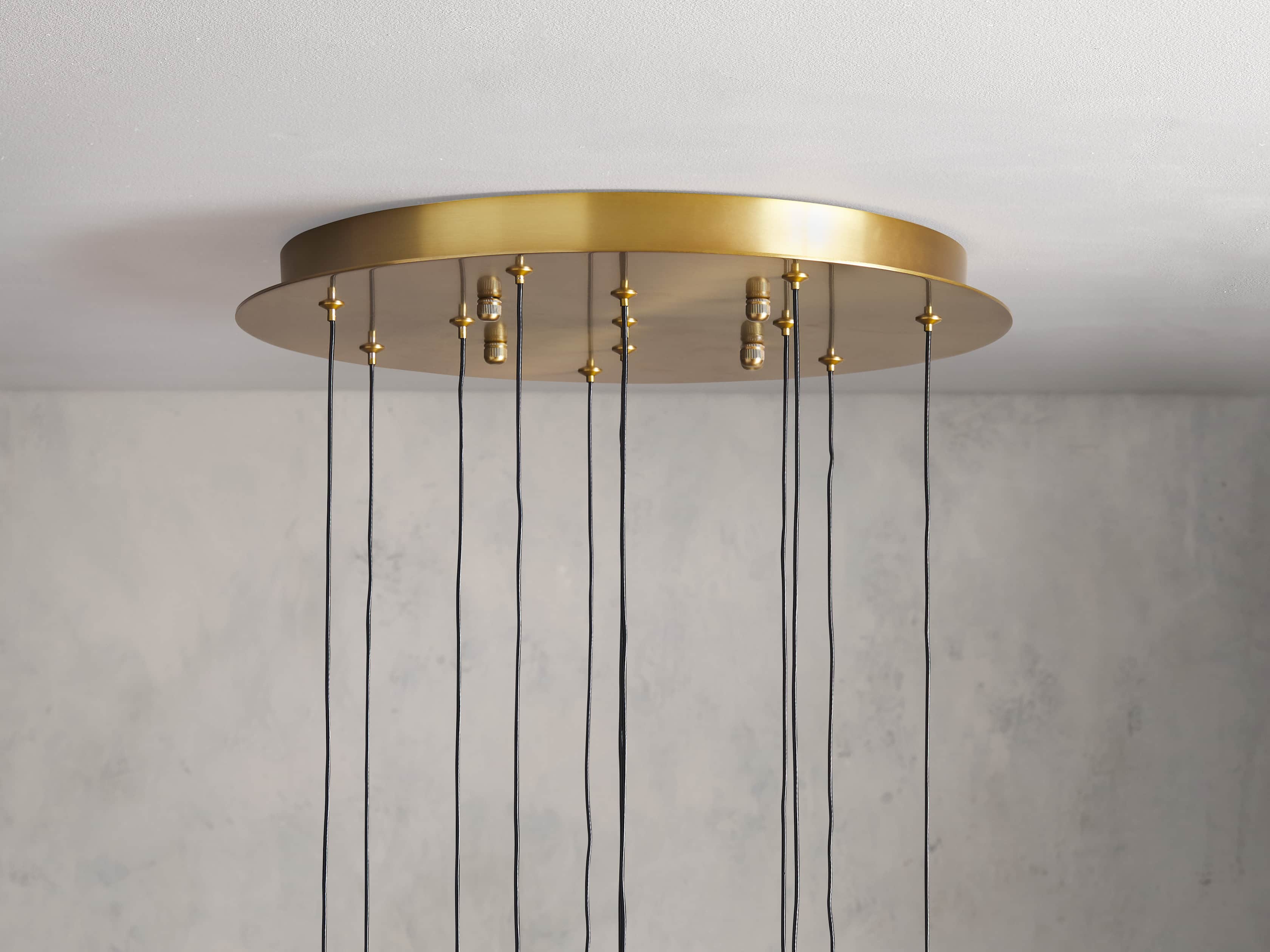 Black Glass Round chandelier - Eden Court for dining room view 10