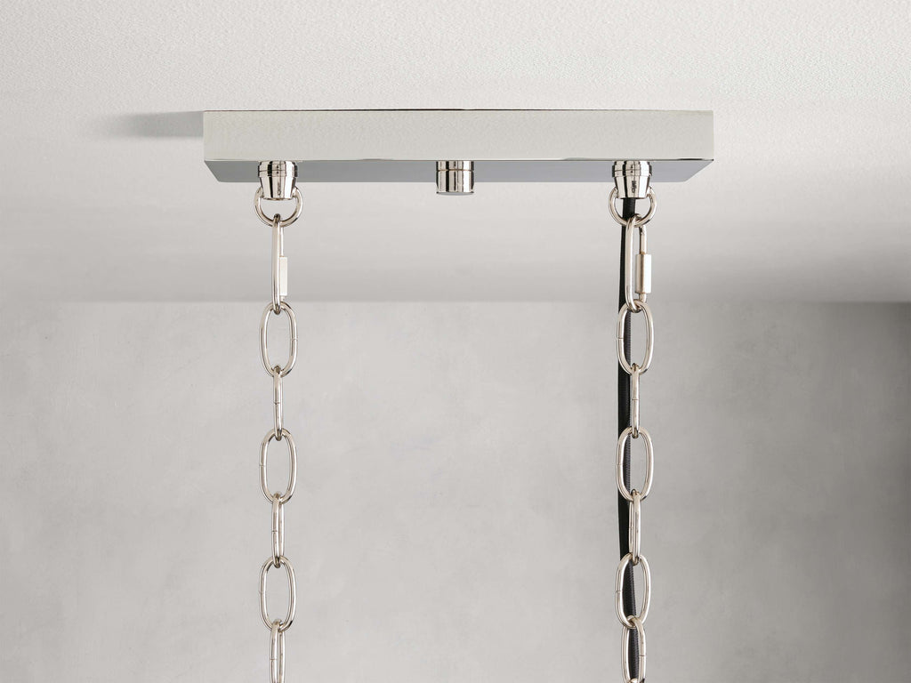 Black Glass Linear chandelier - Kaia Court for dining room view 5