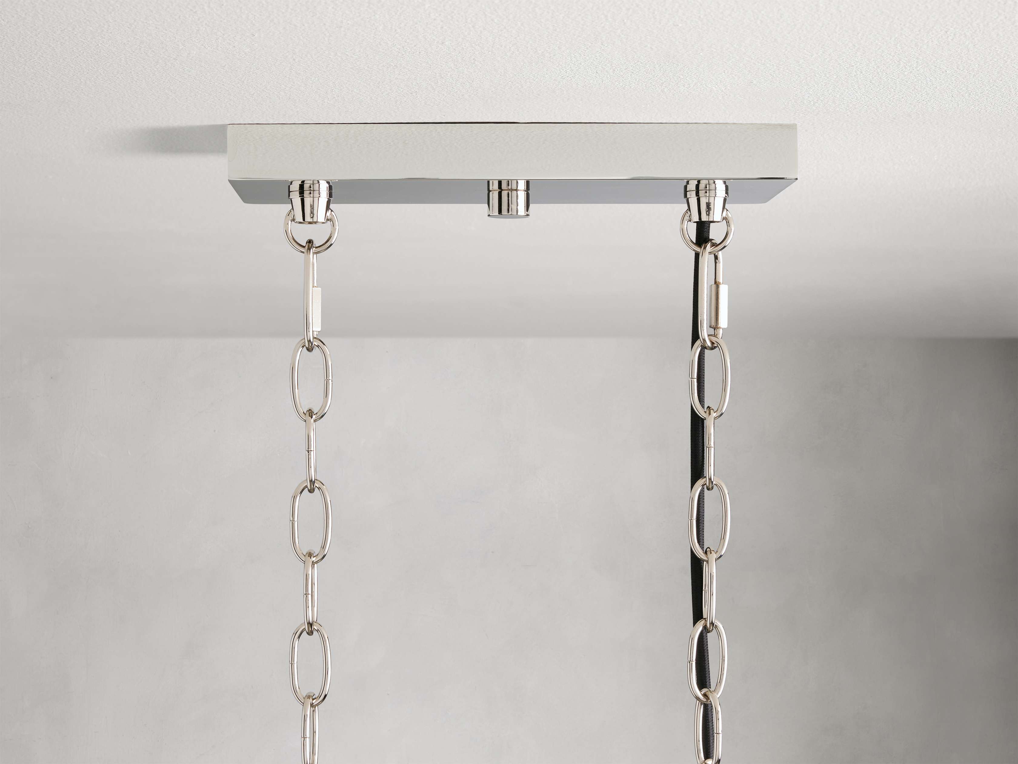 Black Glass Linear chandelier - Kaia Court for dining room view 5
