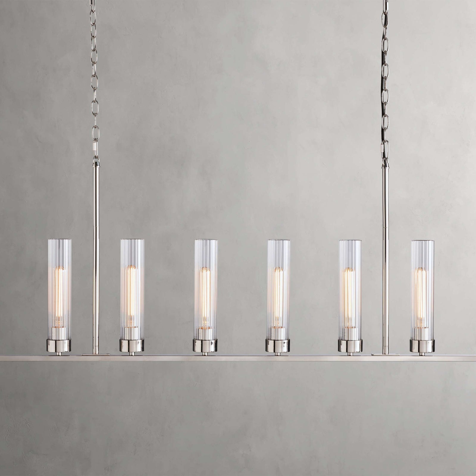 Black Glass Linear chandelier - Kaia Court for dining room view 1
