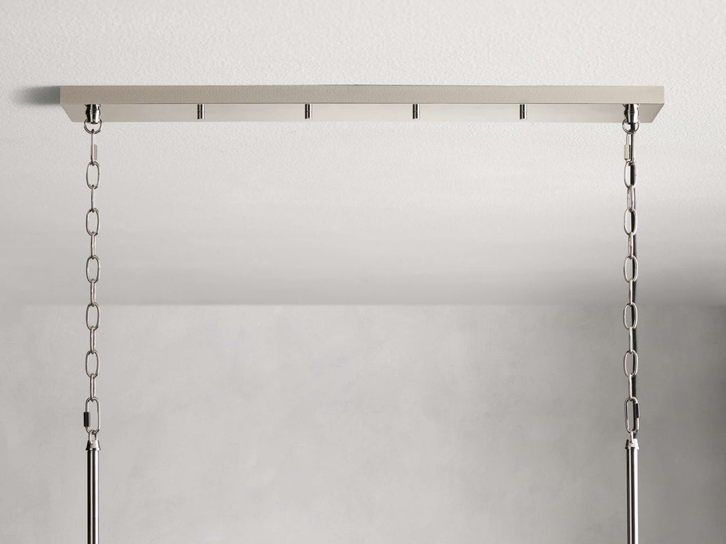 Black Glass Linear chandelier - Kaia Court for dining room view 2