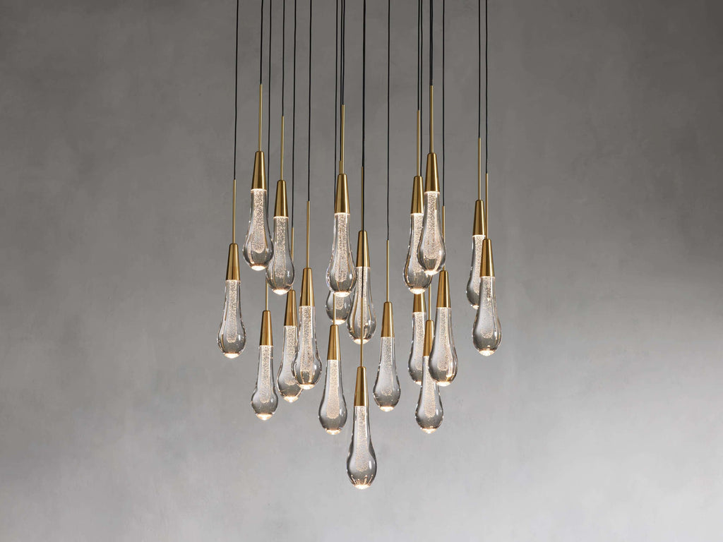 Black Glass Round chandelier - Eden Court for dining room view 12