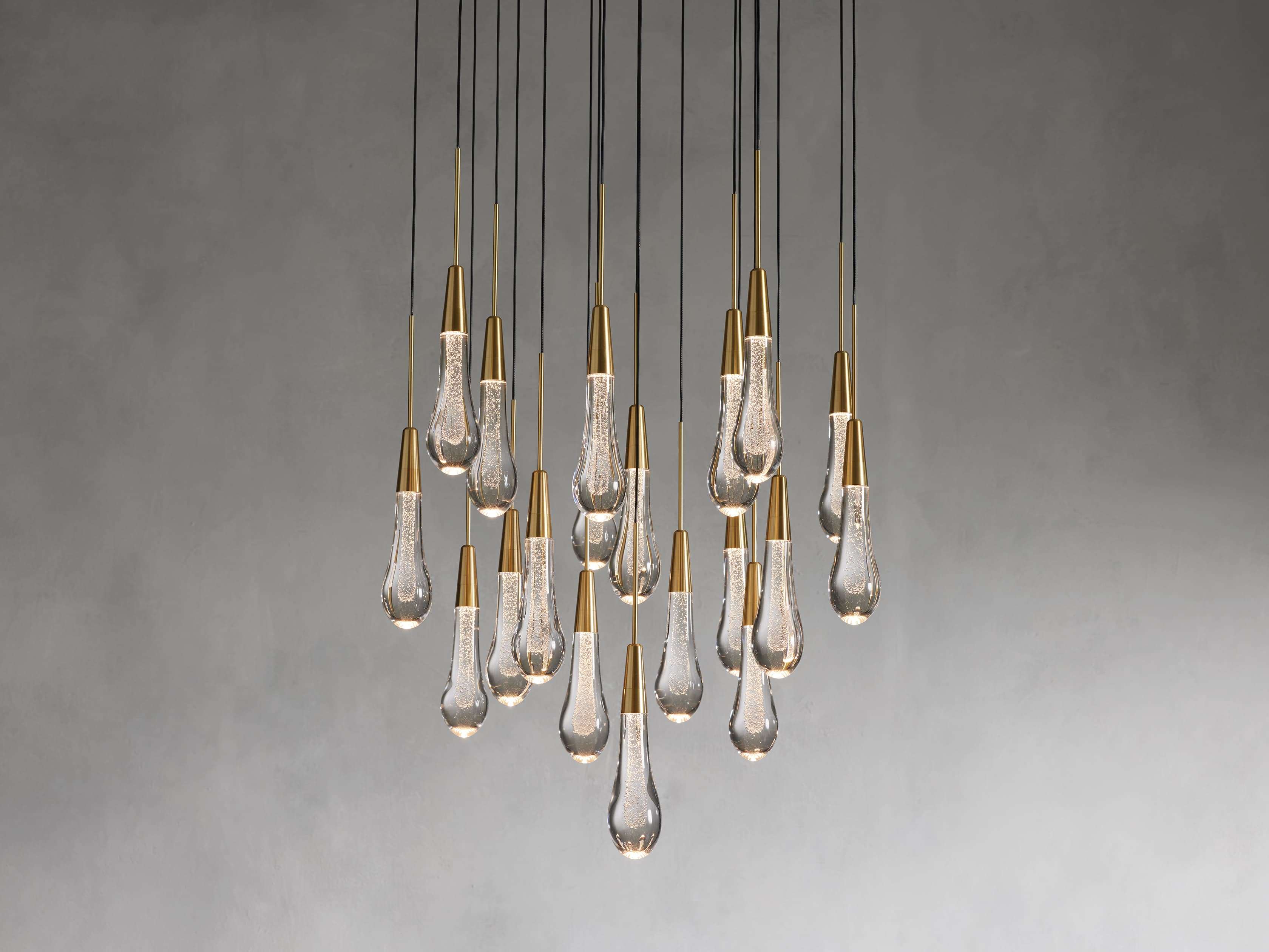 Black Glass Round chandelier - Eden Court for dining room view 12