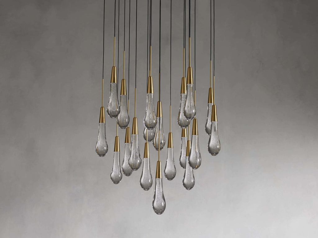 Black Glass Round chandelier - Eden Court for dining room view 13