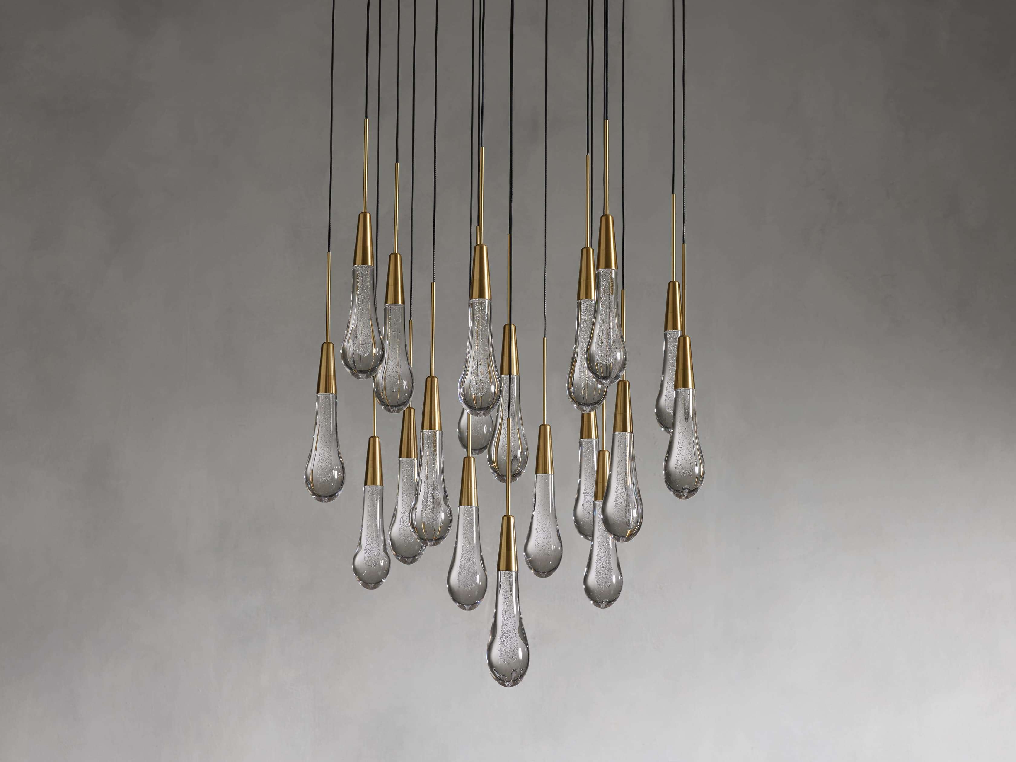 Black Glass Round chandelier - Eden Court for dining room view 13