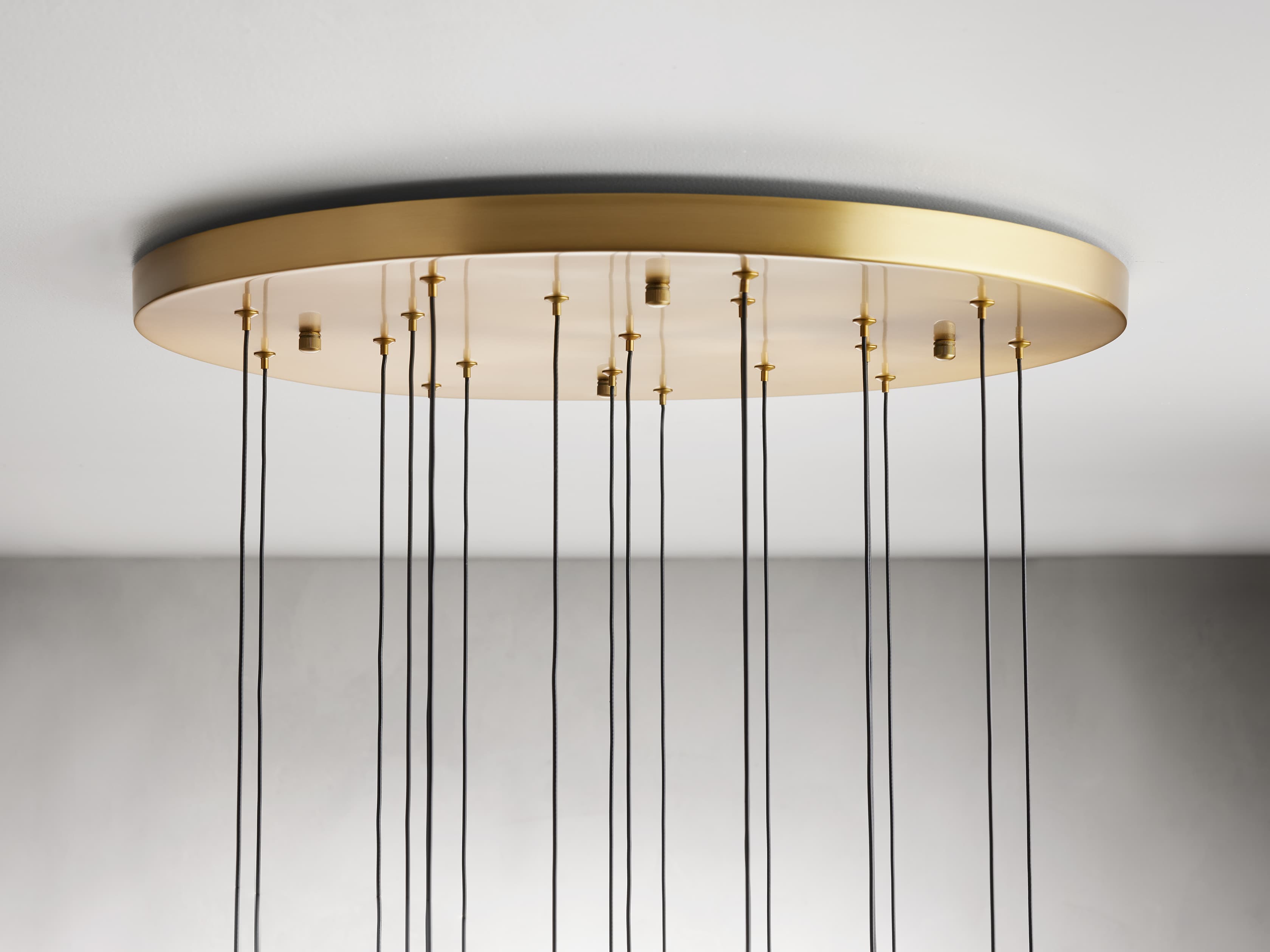Black Glass Round chandelier - Eden Court for dining room view 15