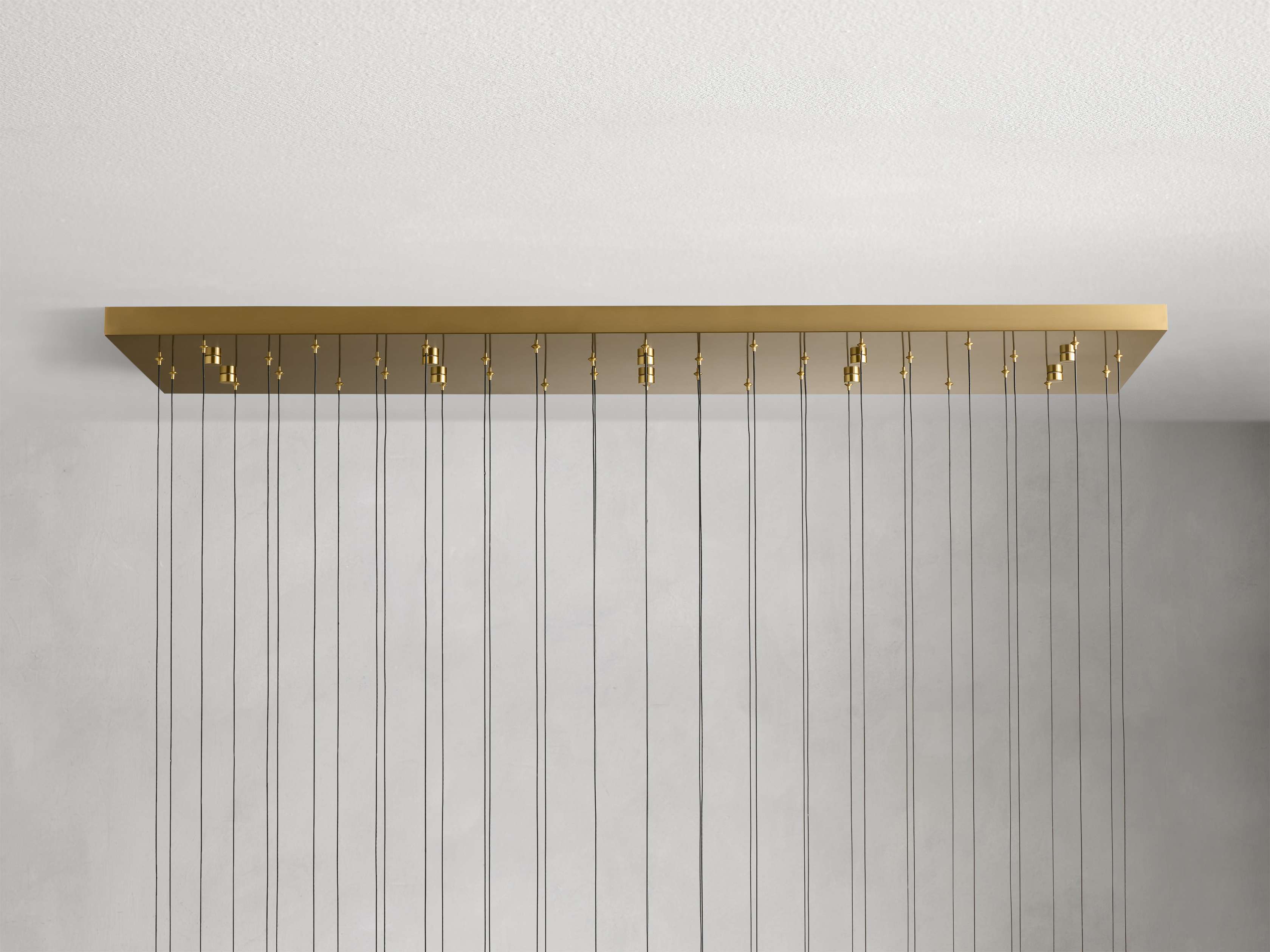 Black Glass Linear chandelier - Lumen Court for dining room view 20