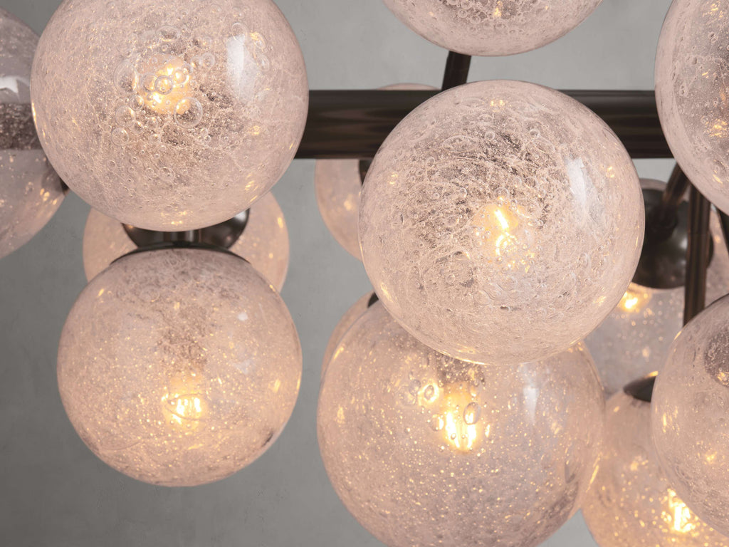 Polished Nickel Glass Linear chandelier - Talia Wisp for dining room view 9