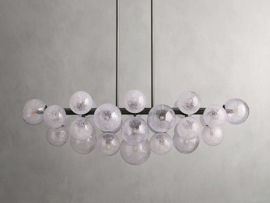 Polished Nickel Glass Linear chandelier - Talia Wisp for dining room view 8