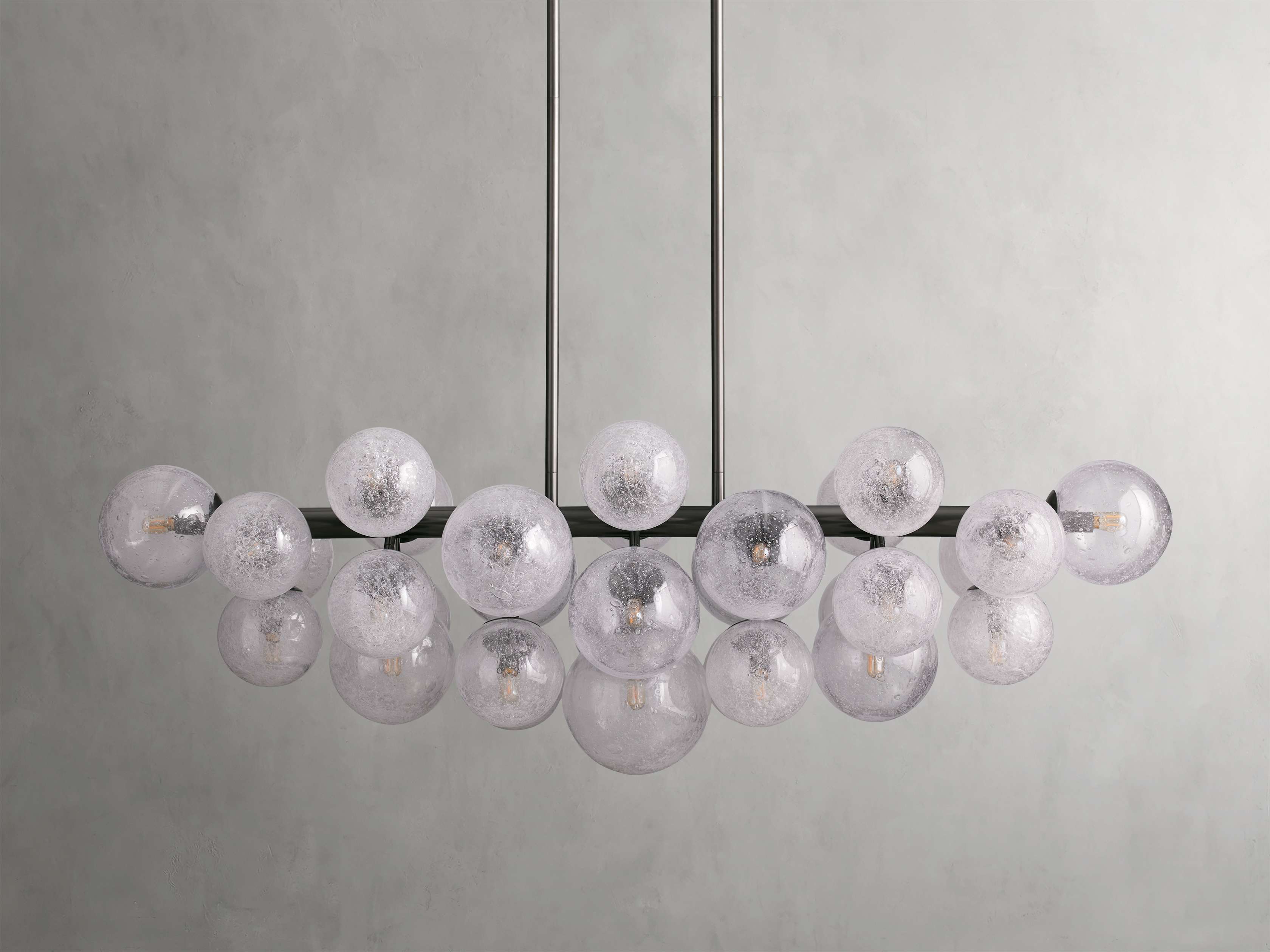 Polished Nickel Glass Linear chandelier - Talia Wisp for dining room view 8