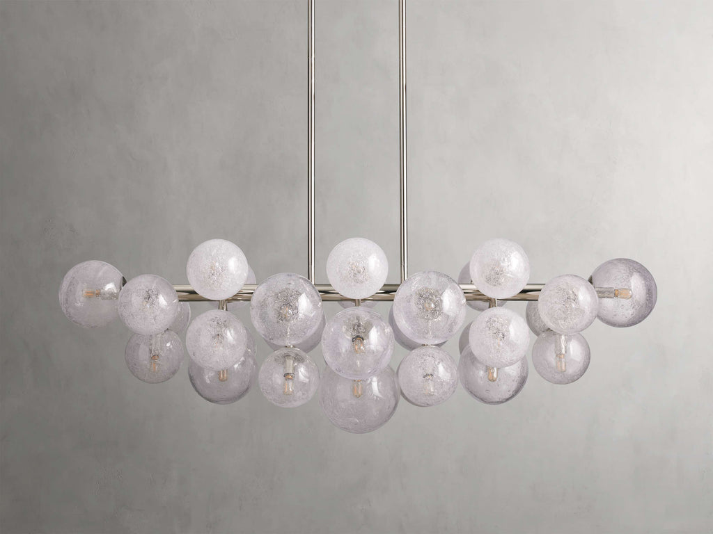 Polished Nickel Glass Linear chandelier - Talia Wisp for dining room view 11