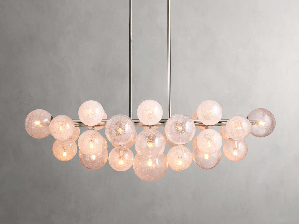 Polished Nickel Glass Linear chandelier - Talia Wisp for dining room view 6