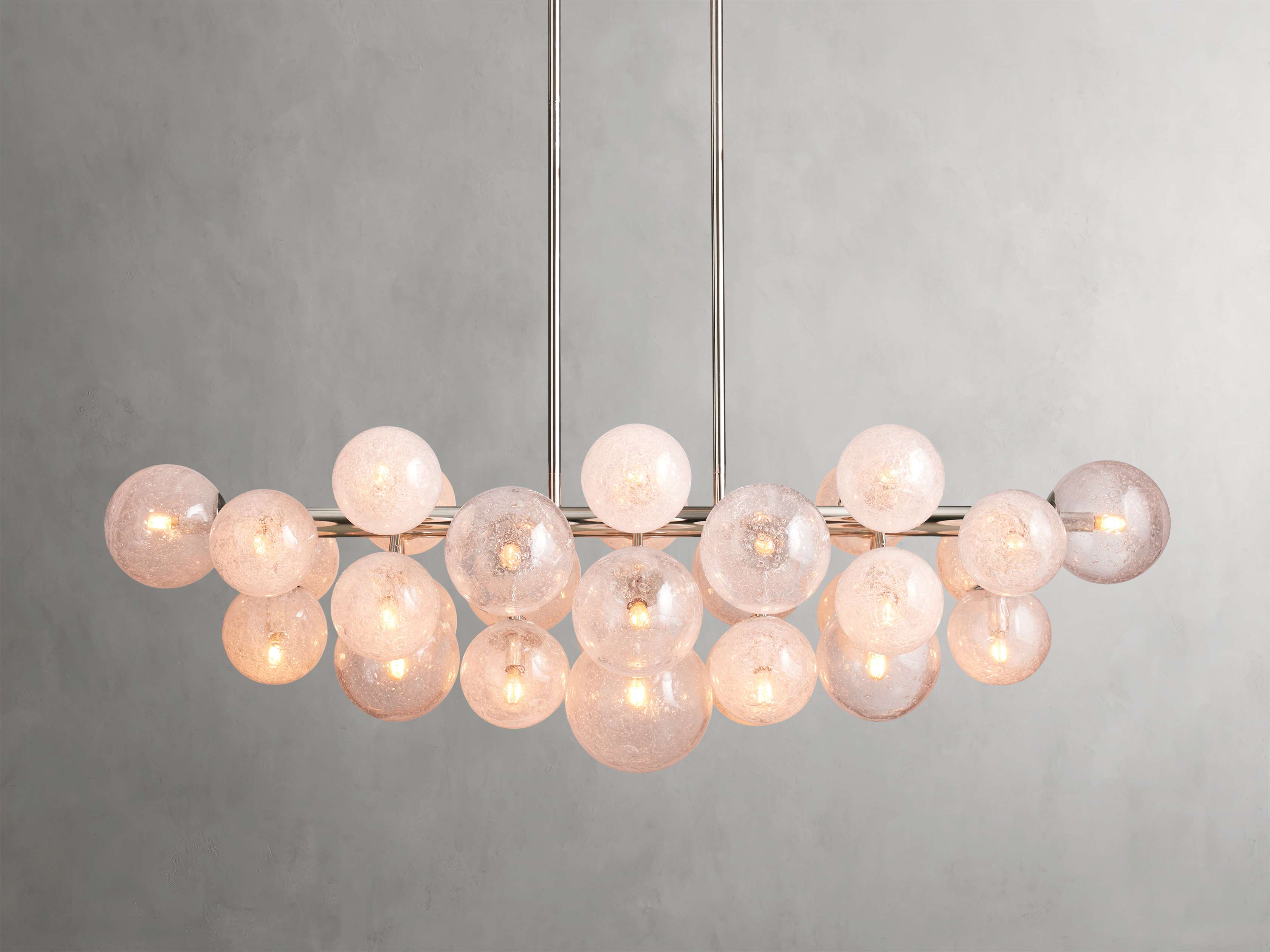 Polished Nickel Glass Linear chandelier - Talia Wisp for dining room view 6