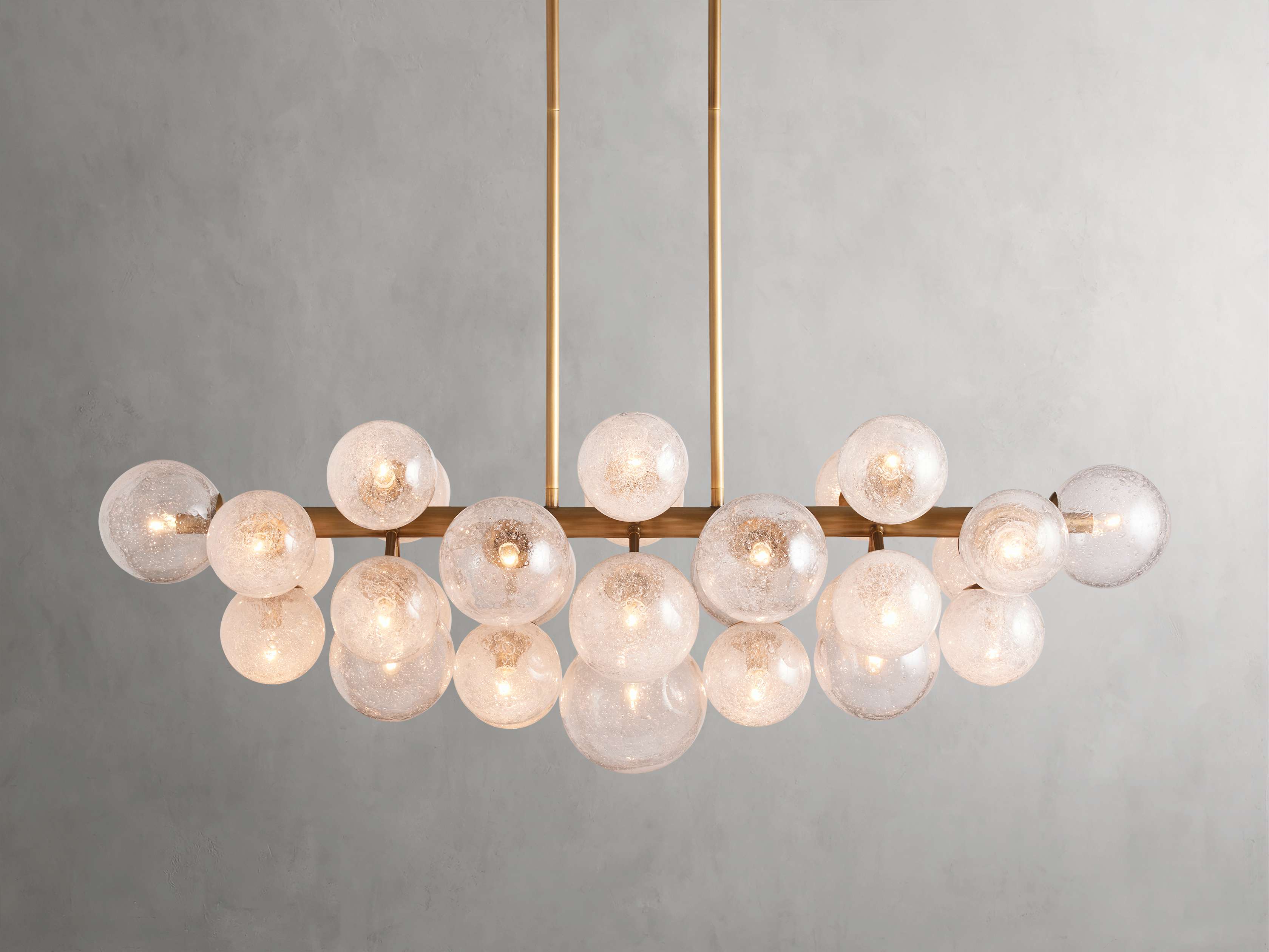 Polished Nickel Glass Linear chandelier - Talia Wisp for dining room view 7