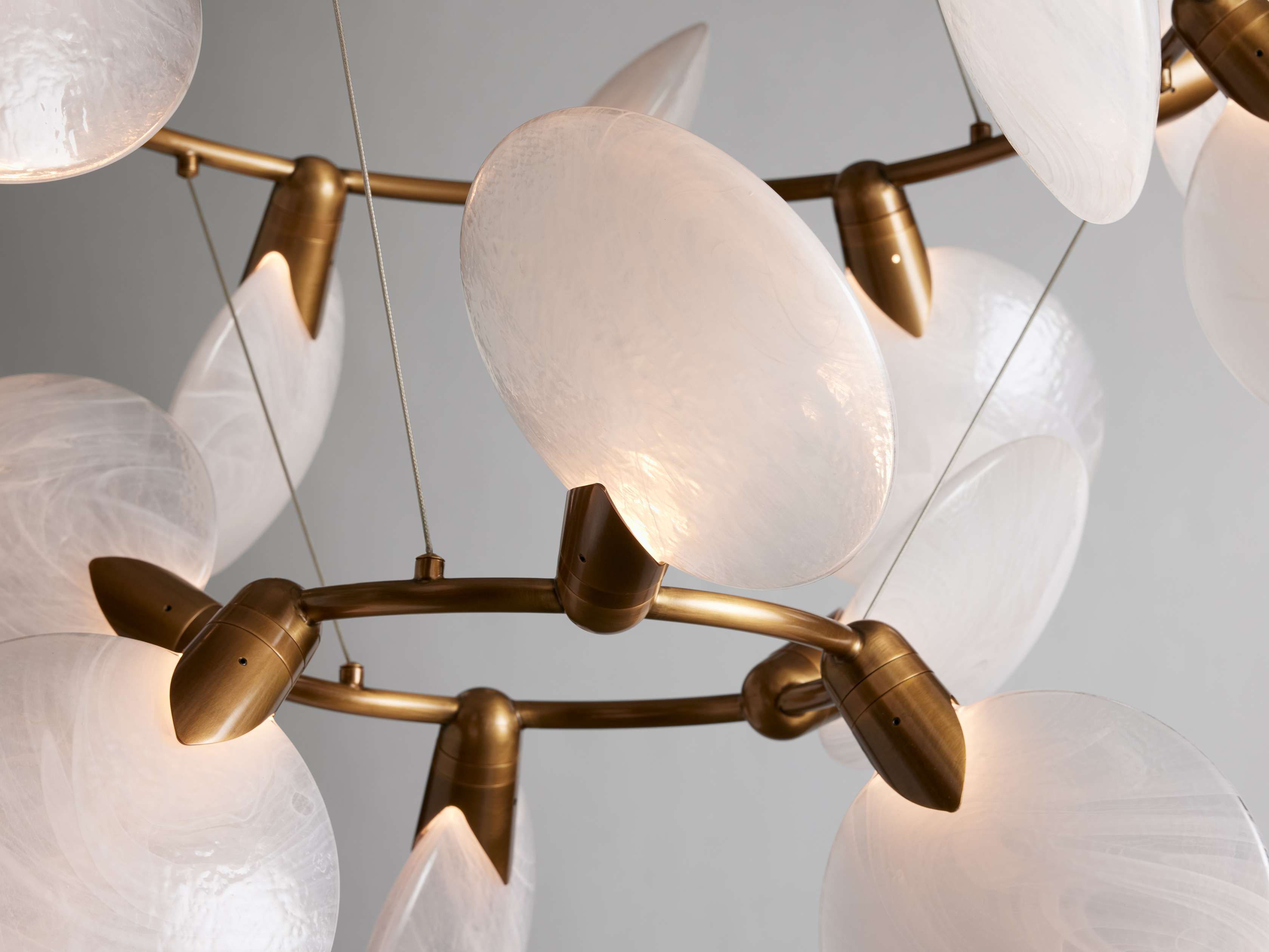 Brass Glass chandelier - Sable Wisp for dining room view 3