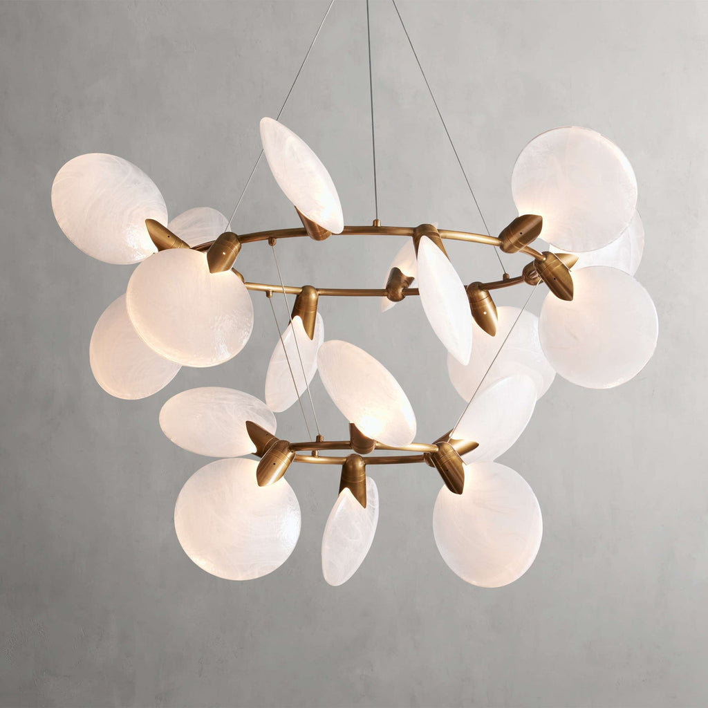 Brass Glass chandelier - Sable Wisp for dining room view 1