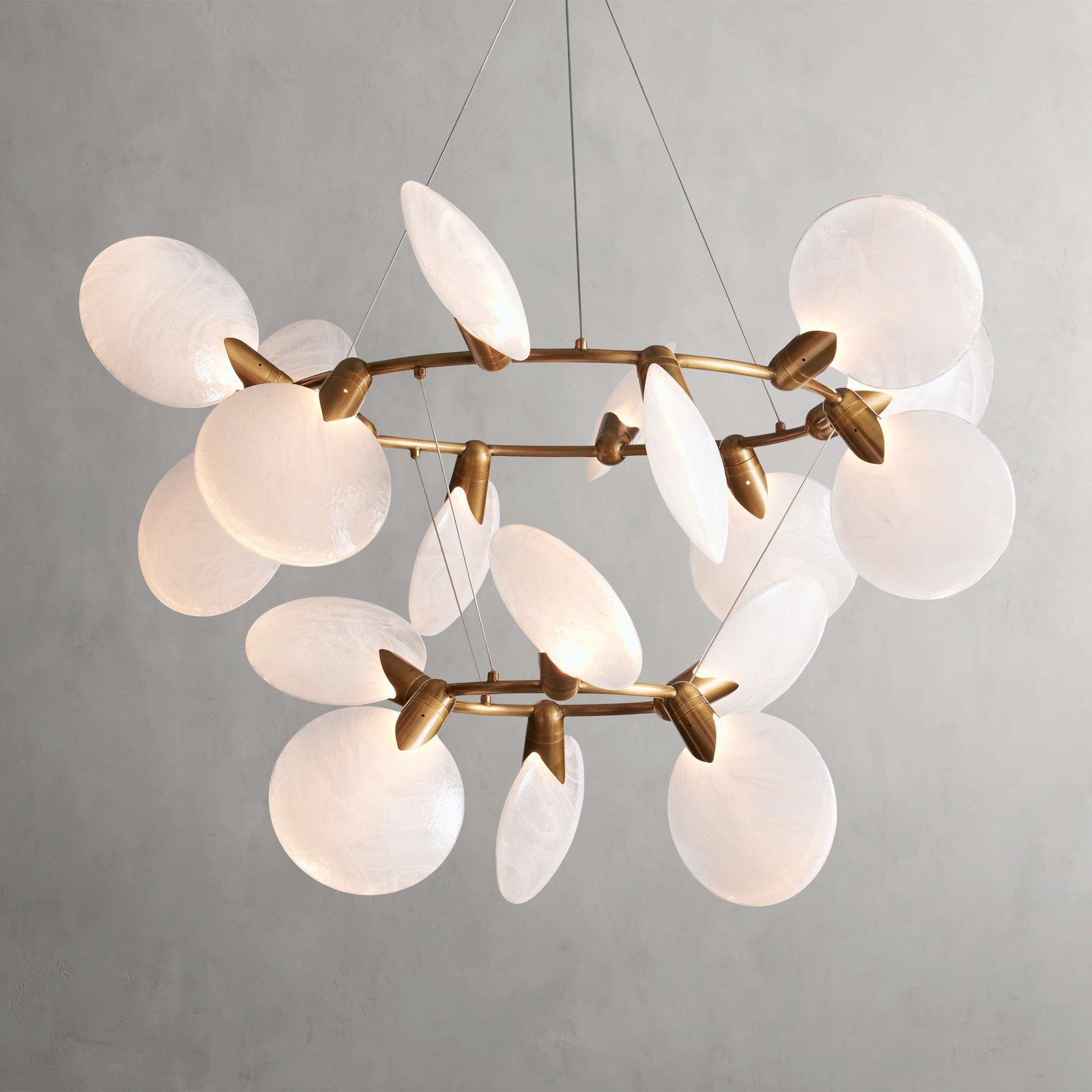 Brass Glass chandelier - Sable Wisp for dining room view 1