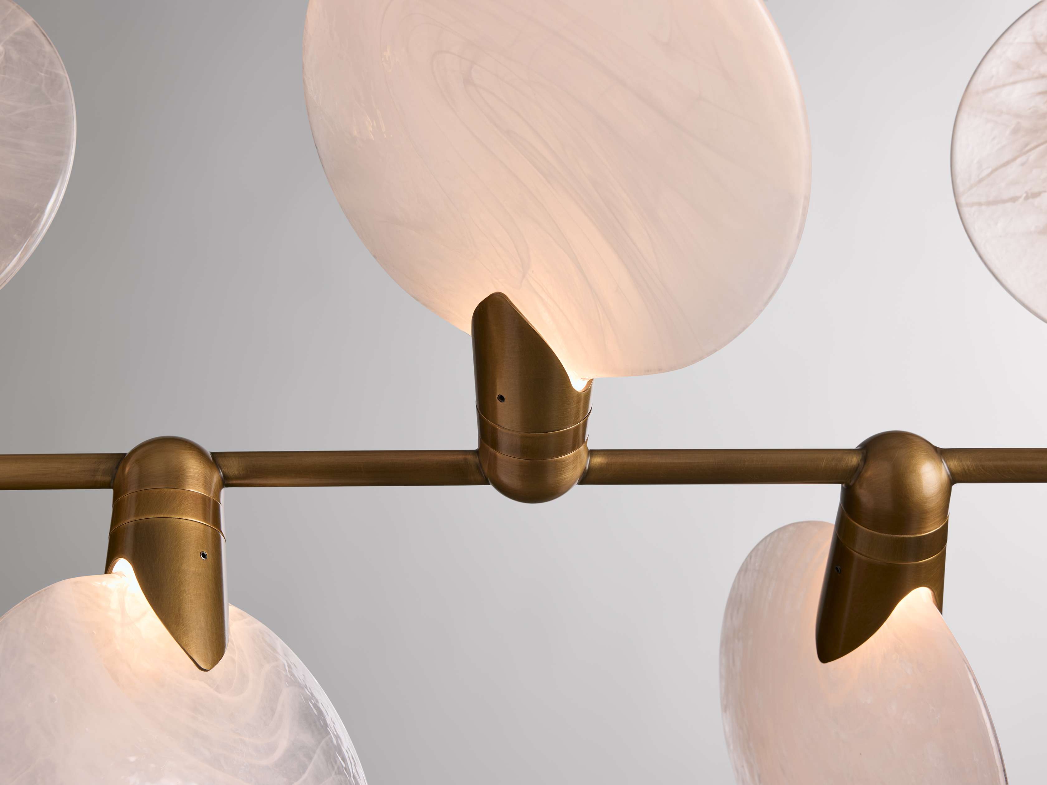 Black Glass Linear chandelier - Opal Wisp for dining room view 4