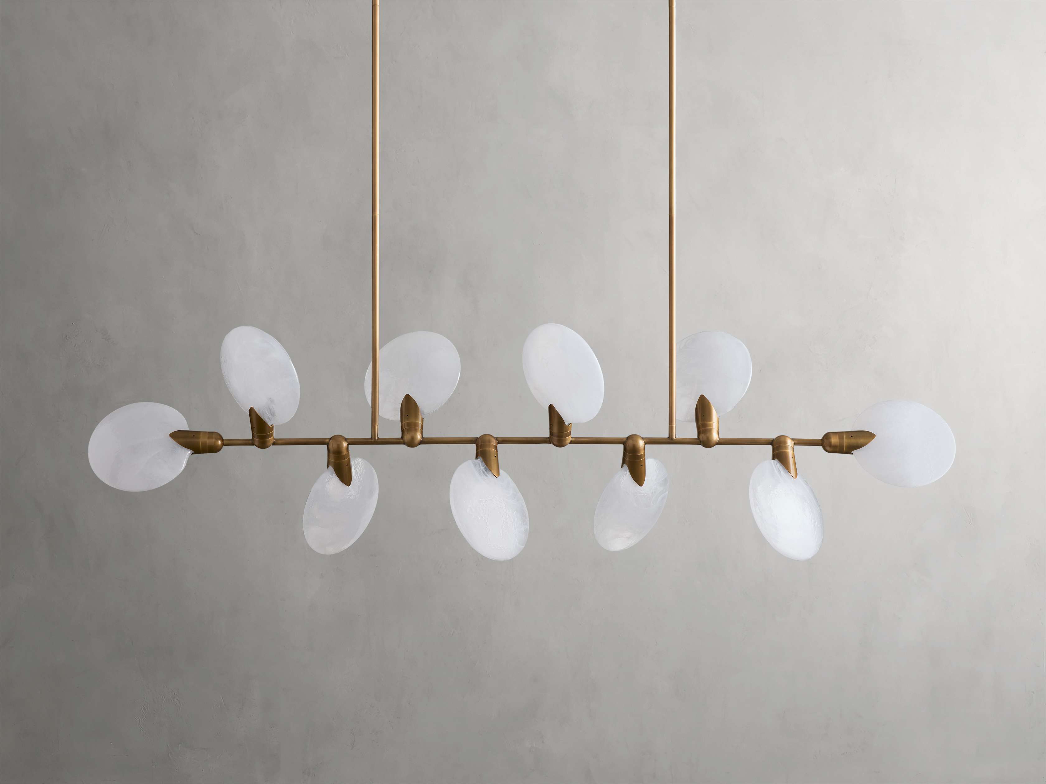 Black Glass Linear chandelier - Opal Wisp for dining room view 3