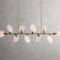 Black Glass Linear chandelier - Opal Wisp for dining room view 1