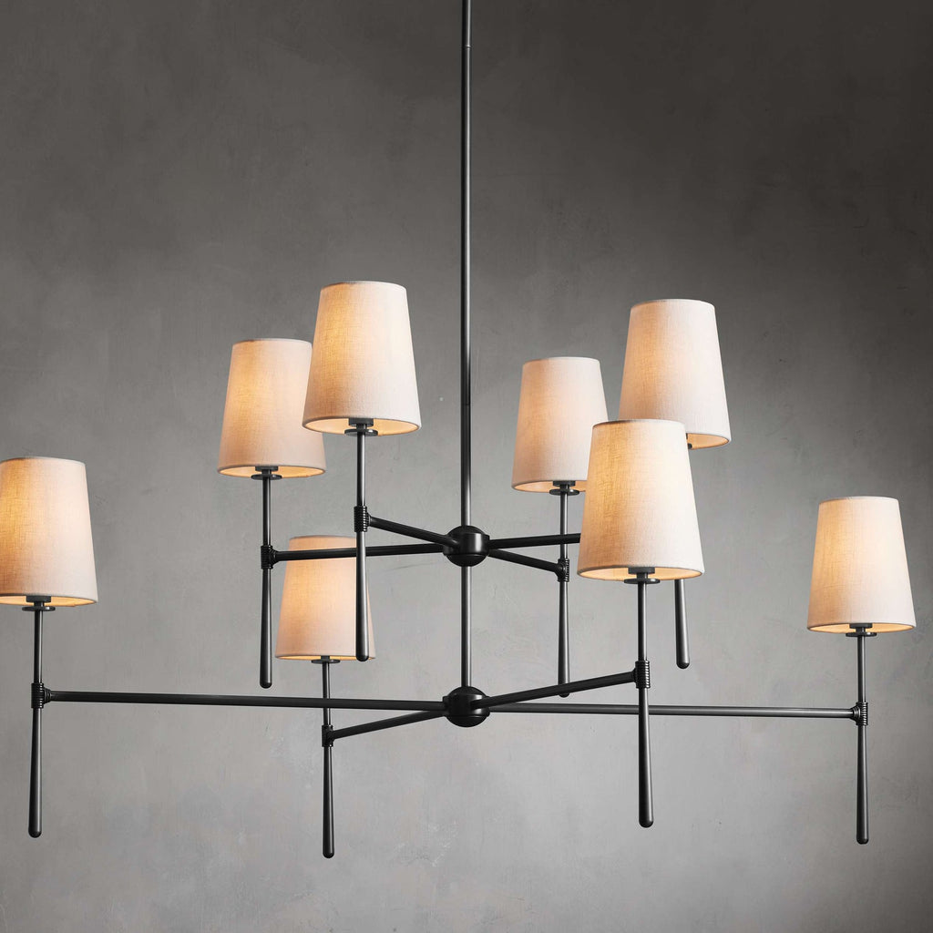 Black Brass chandelier - Keira Wisp for dining room view 1