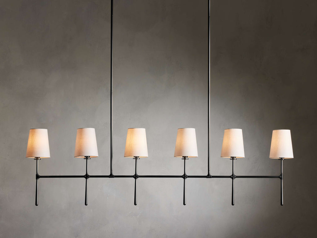Black Brass Linear chandelier - Linnea Wisp for dining room view 8