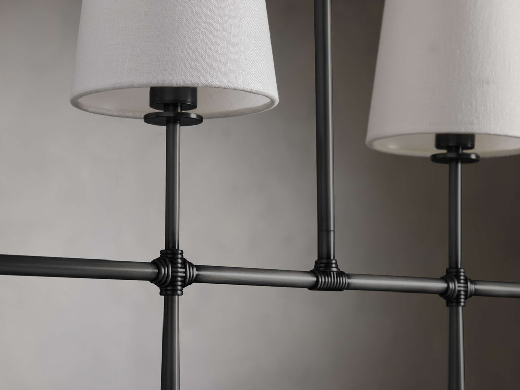 Black Brass Linear chandelier - Linnea Wisp for dining room view 12