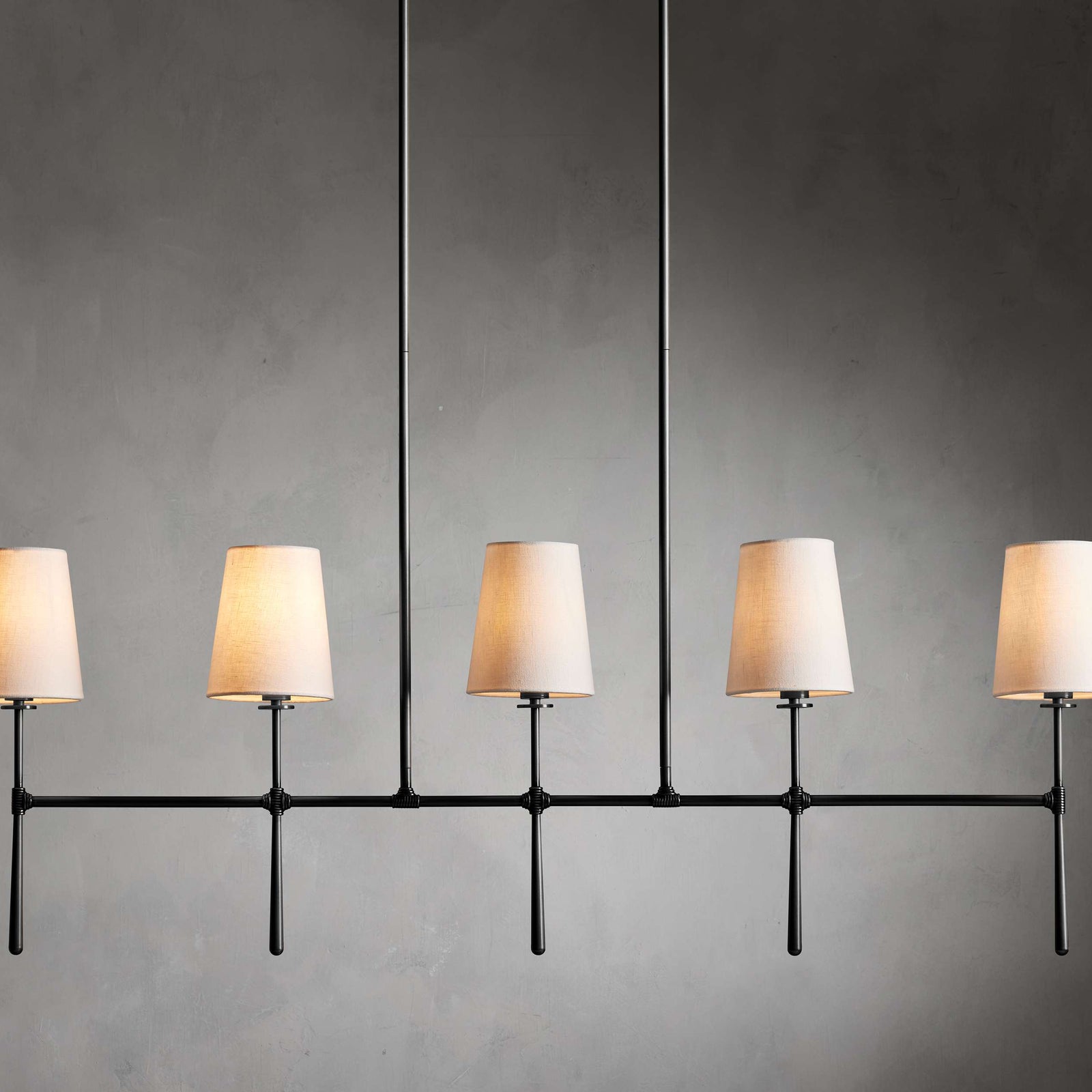 Black Brass Linear chandelier - Linnea Wisp for dining room view 1