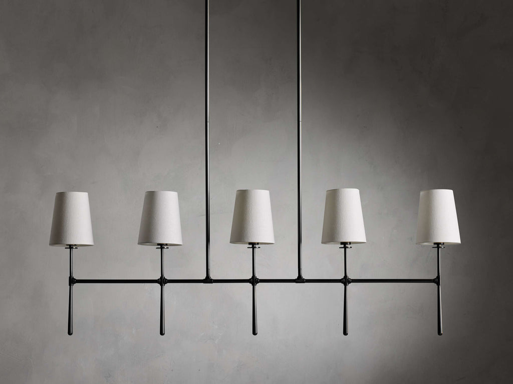 Black Brass Linear chandelier - Linnea Wisp for dining room view 11