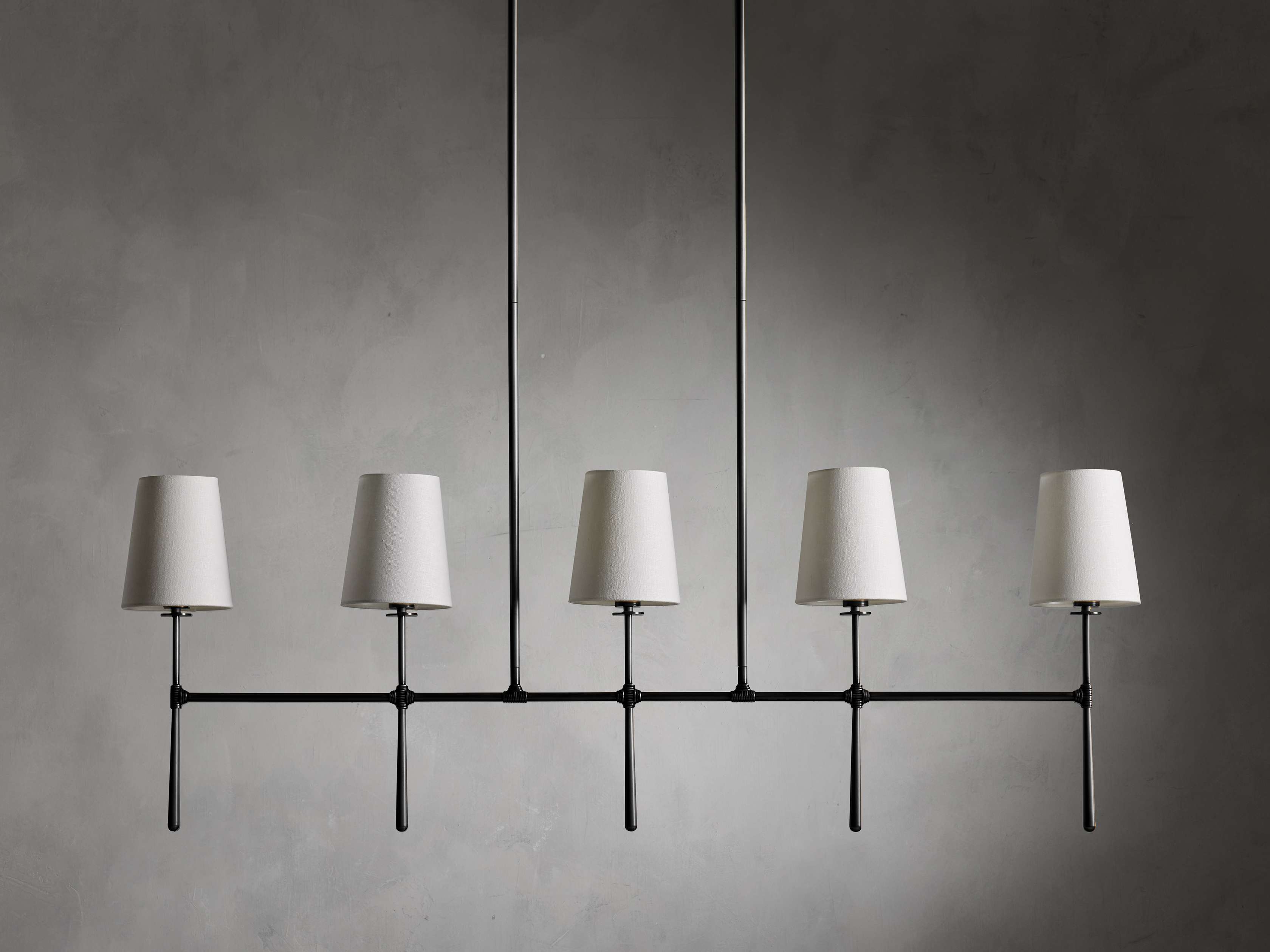 Black Brass Linear chandelier - Linnea Wisp for dining room view 11