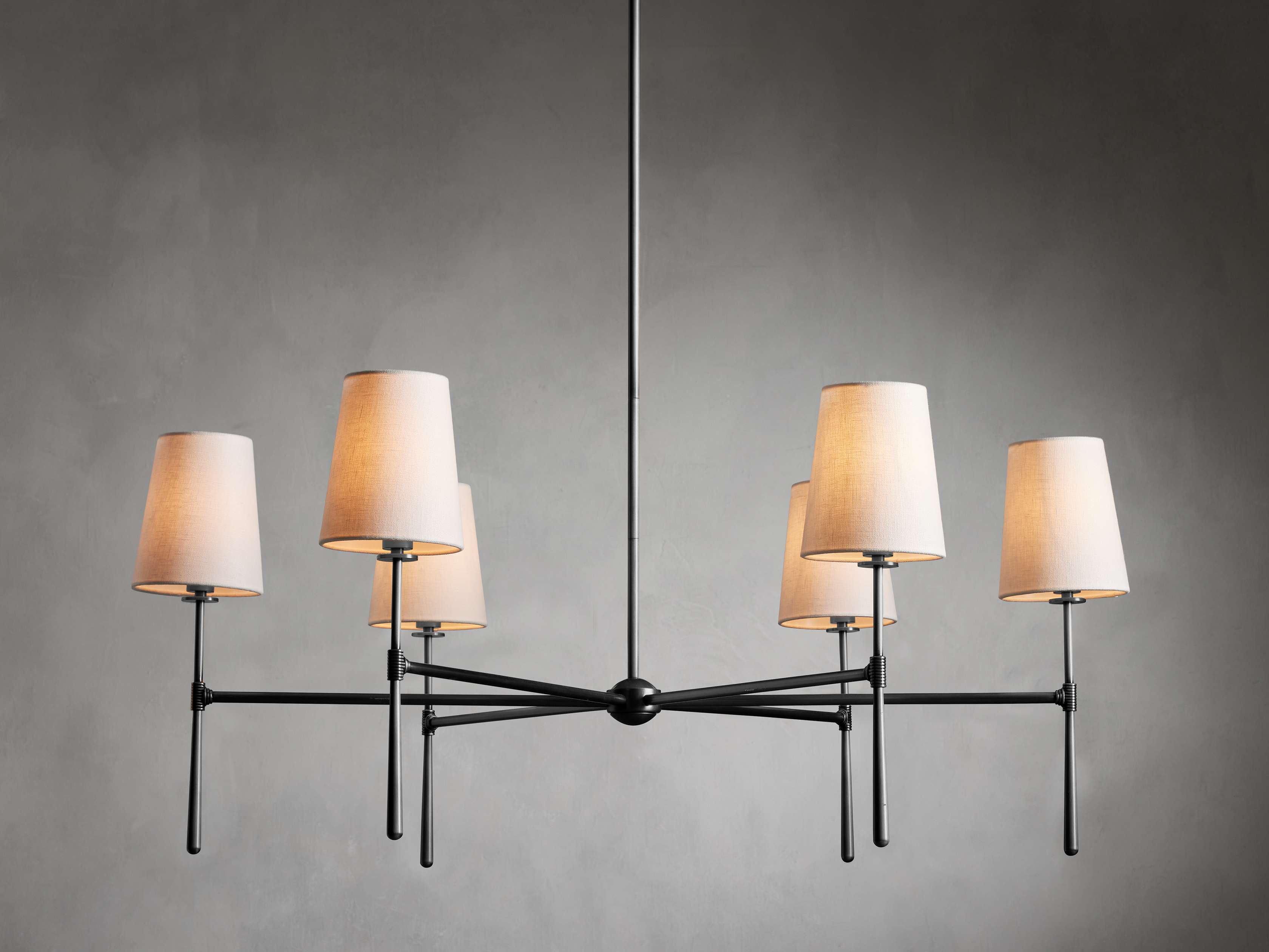 Black Brass Round chandelier - Dorian Wisp for dining room view 2